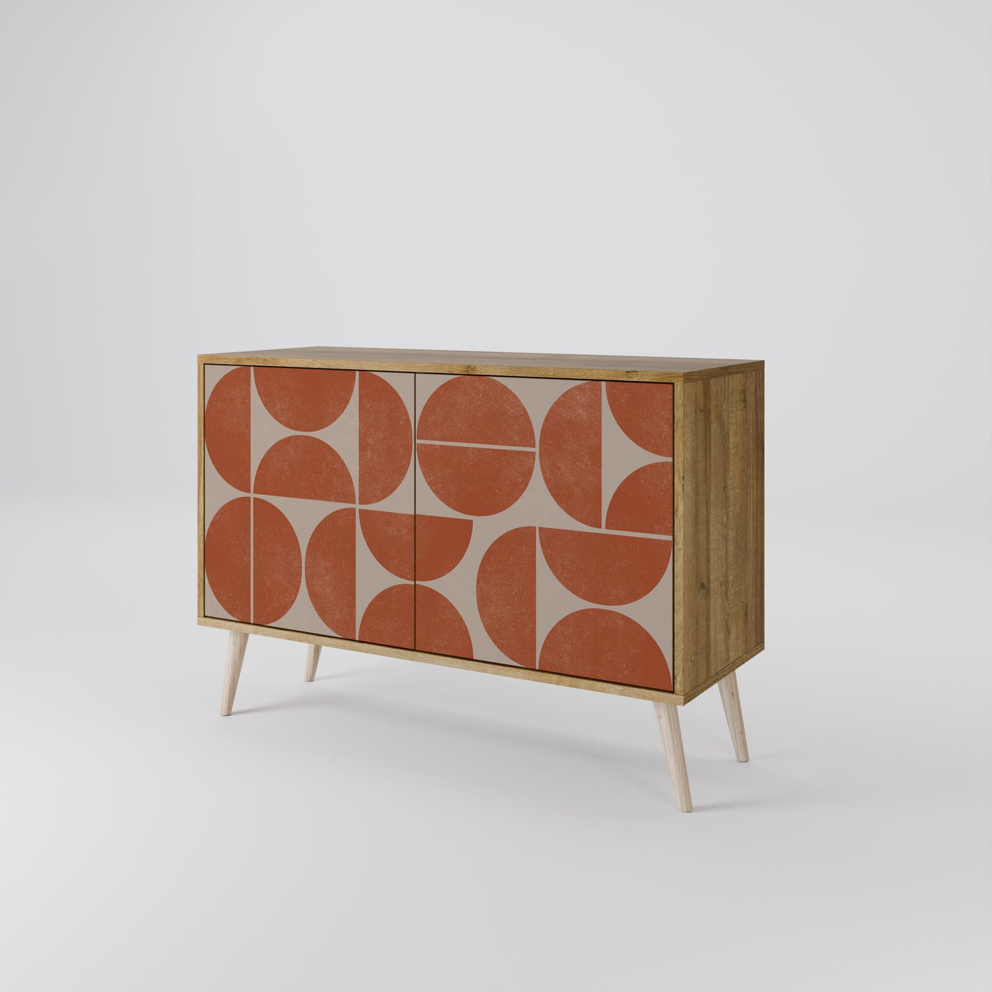 Credenza REPETITION COMPULSION a 2 ante in effetto rovere