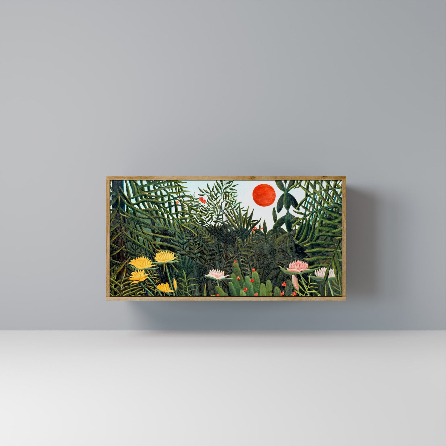 Credenza a 2 ante VIRGIN FOREST WITH SUNSET in effetto rovere