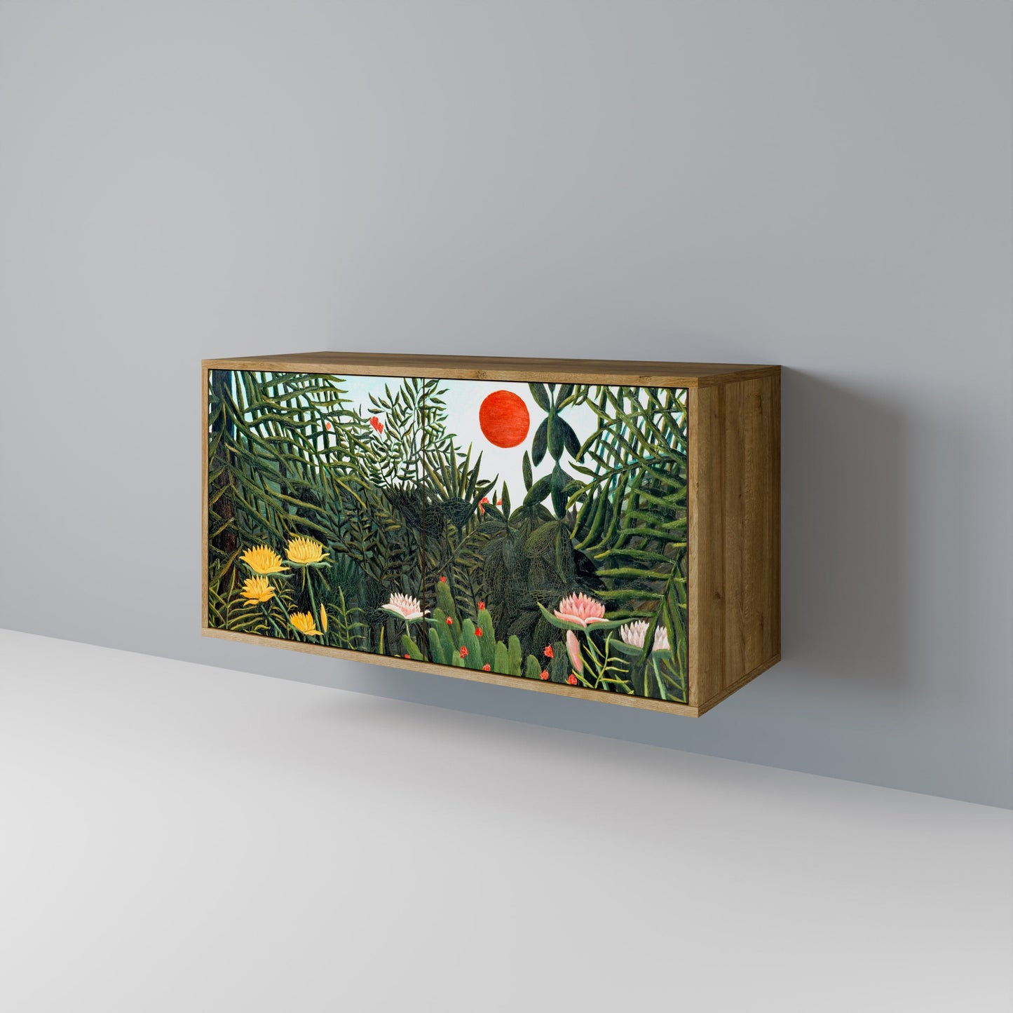 Credenza a 2 ante VIRGIN FOREST WITH SUNSET in effetto rovere