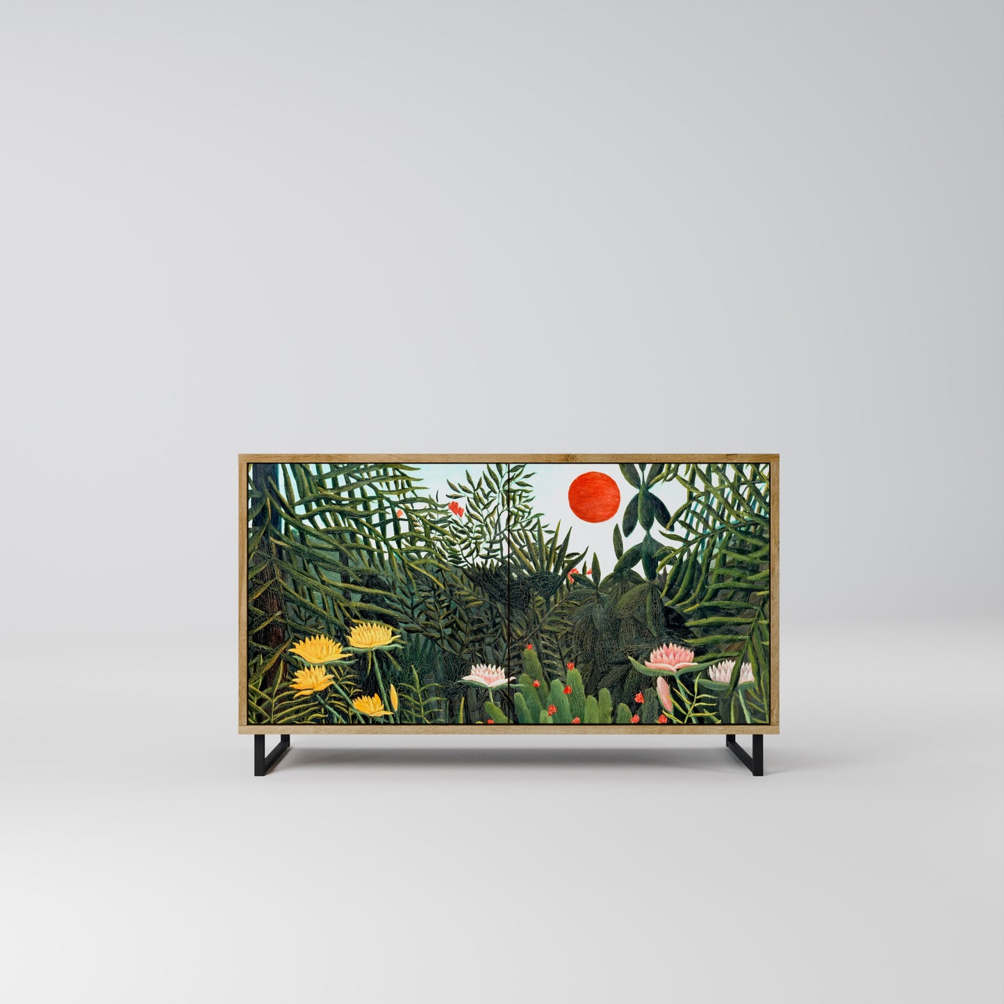 Credenza a 2 ante VIRGIN FOREST WITH SUNSET in effetto rovere