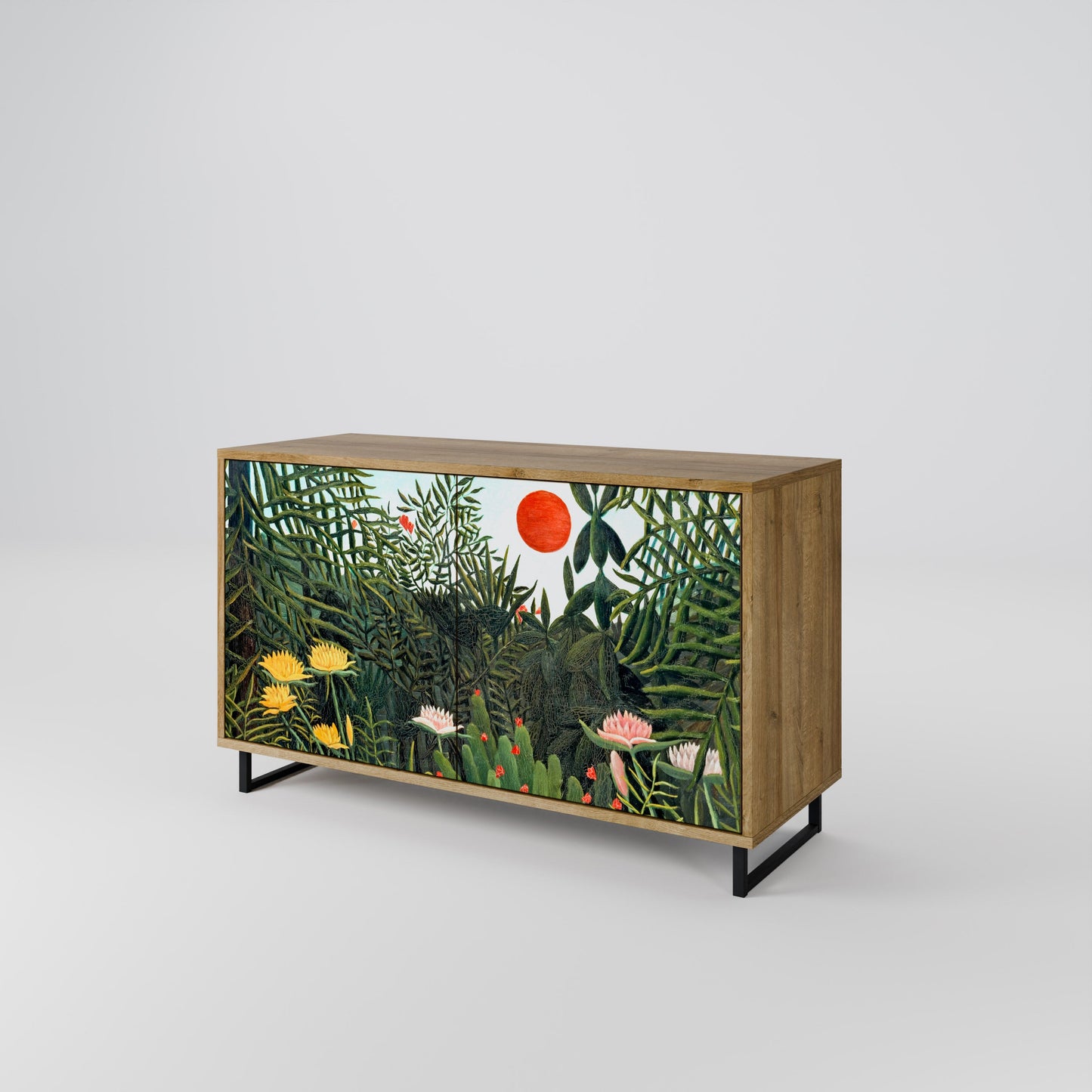 Credenza a 2 ante VIRGIN FOREST WITH SUNSET in effetto rovere