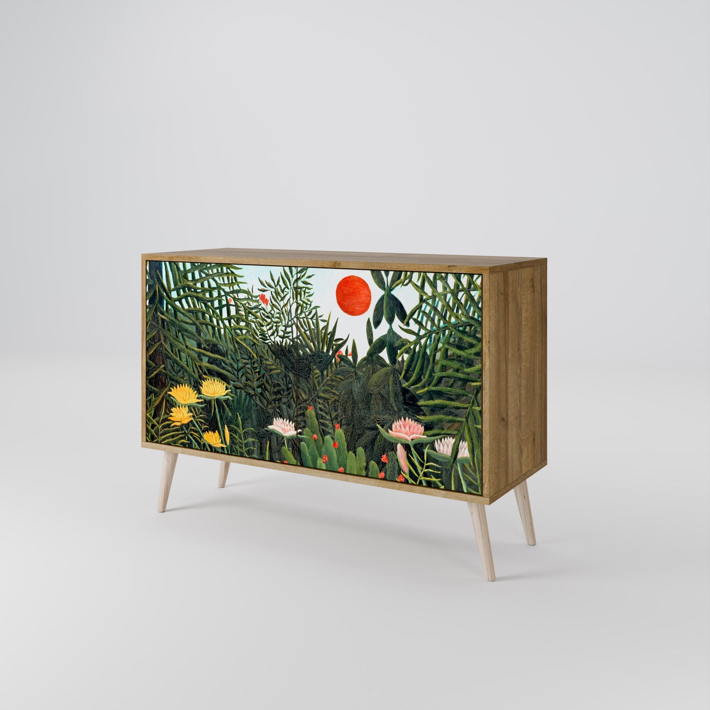Credenza a 2 ante VIRGIN FOREST WITH SUNSET in effetto rovere