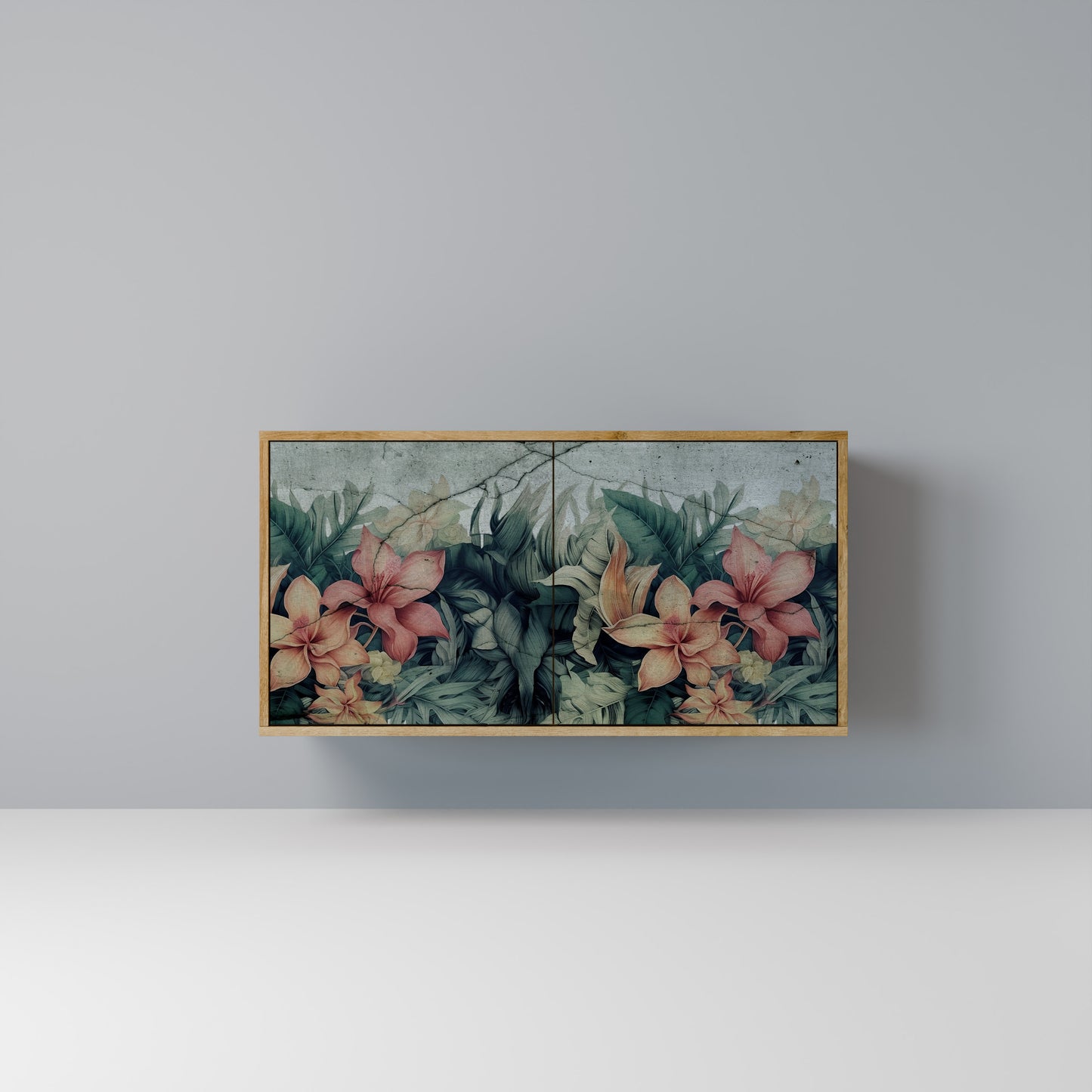 Credenza a 2 ante HEAVENLY BLOOM effetto rovere