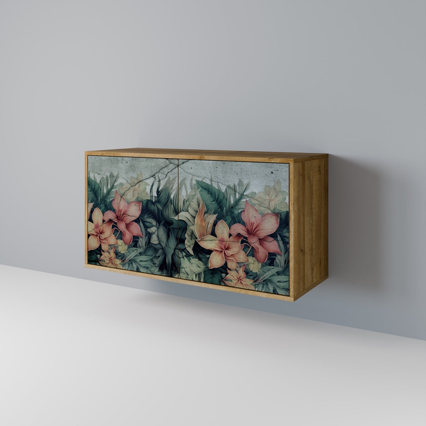 Credenza a 2 ante HEAVENLY BLOOM effetto rovere