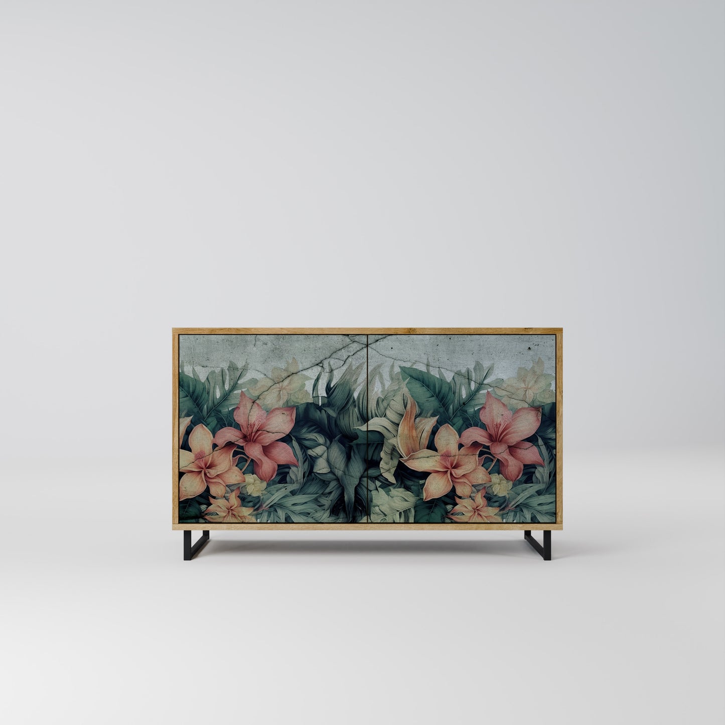 Credenza a 2 ante HEAVENLY BLOOM effetto rovere