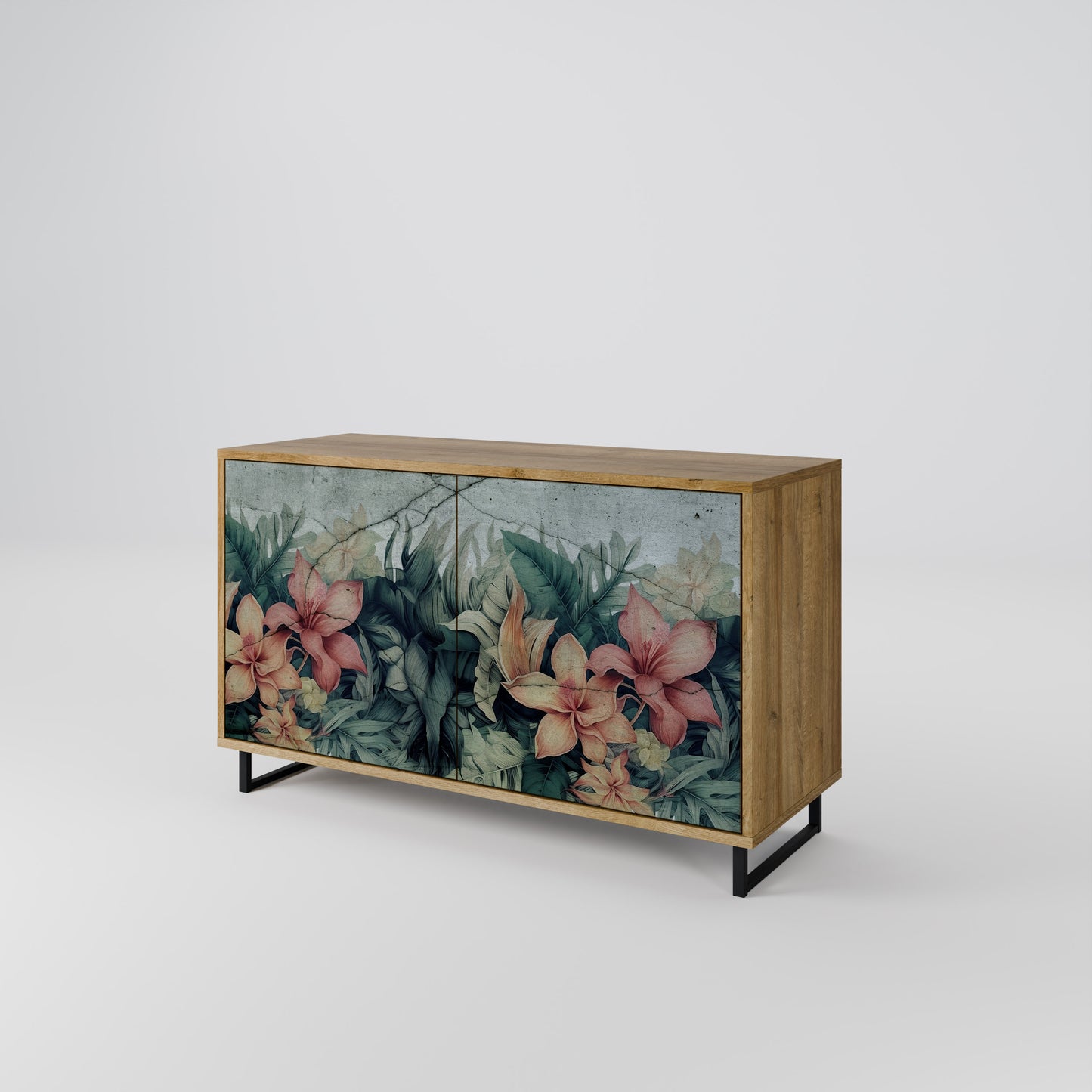 Credenza a 2 ante HEAVENLY BLOOM effetto rovere
