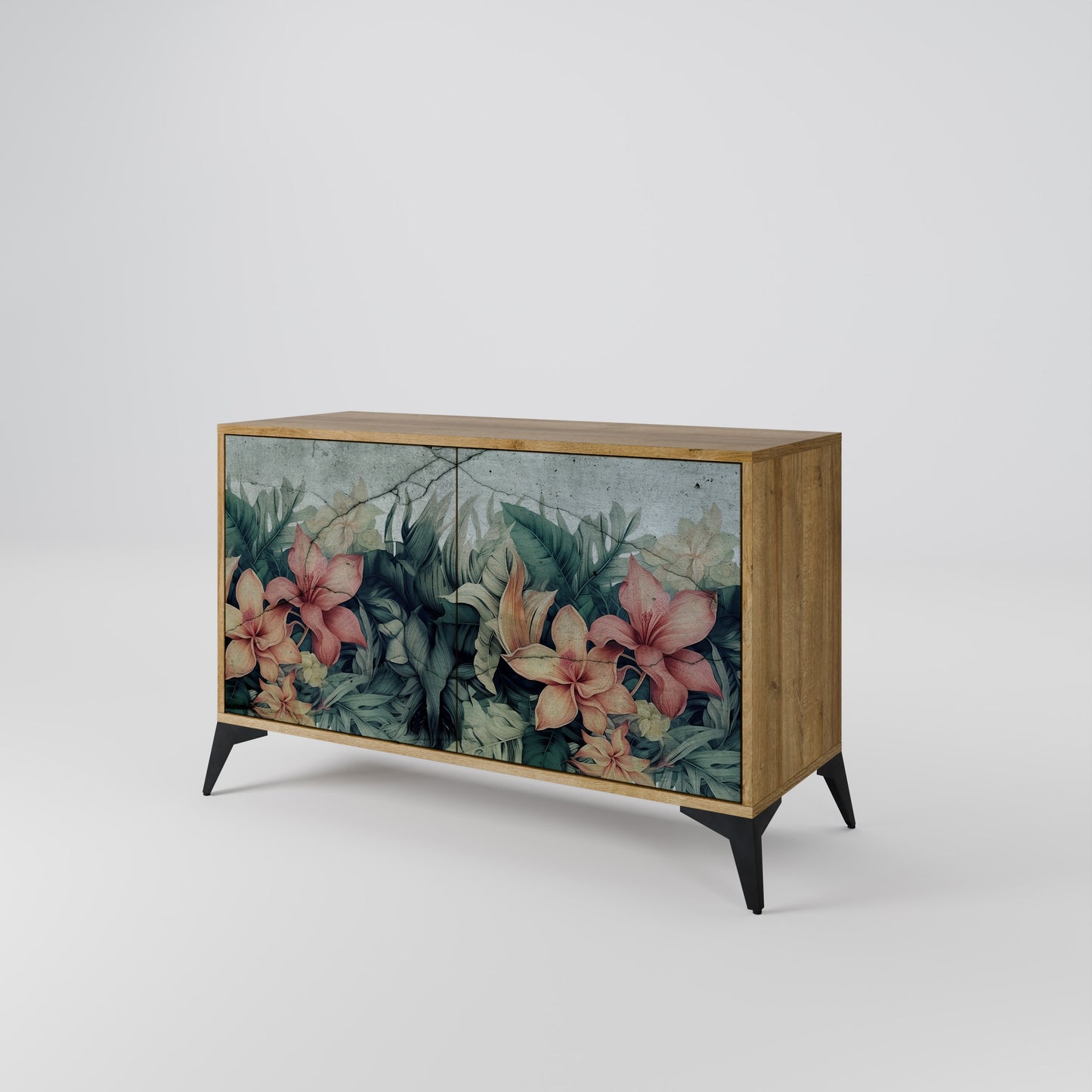 Credenza a 2 ante HEAVENLY BLOOM effetto rovere