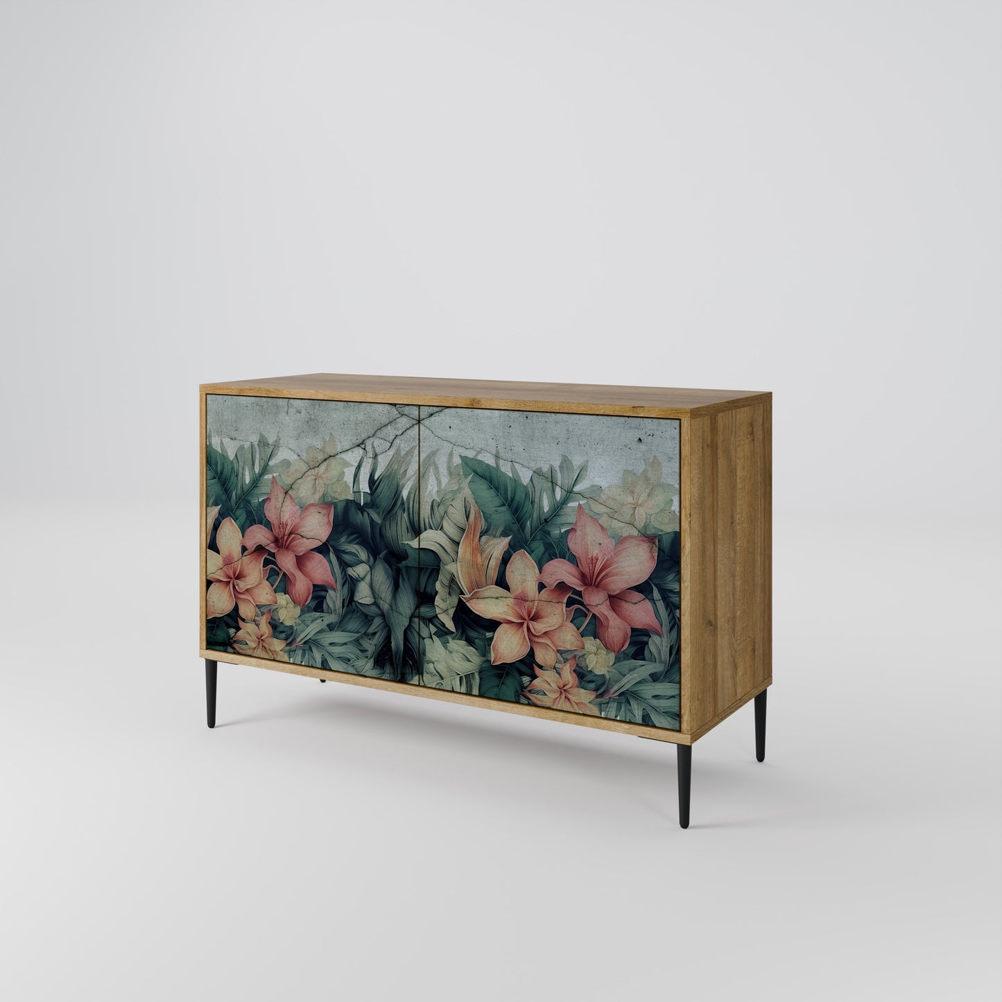 Credenza a 2 ante HEAVENLY BLOOM effetto rovere