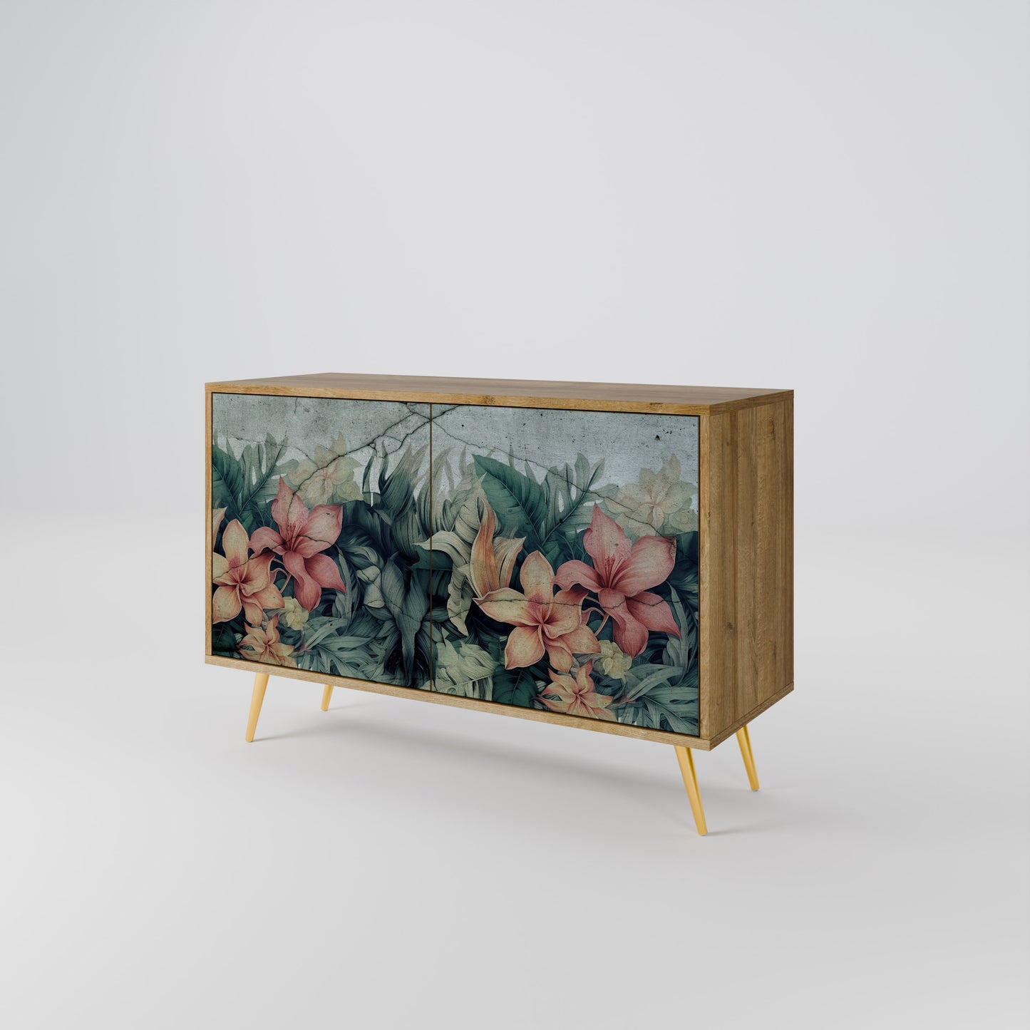 Credenza a 2 ante HEAVENLY BLOOM effetto rovere