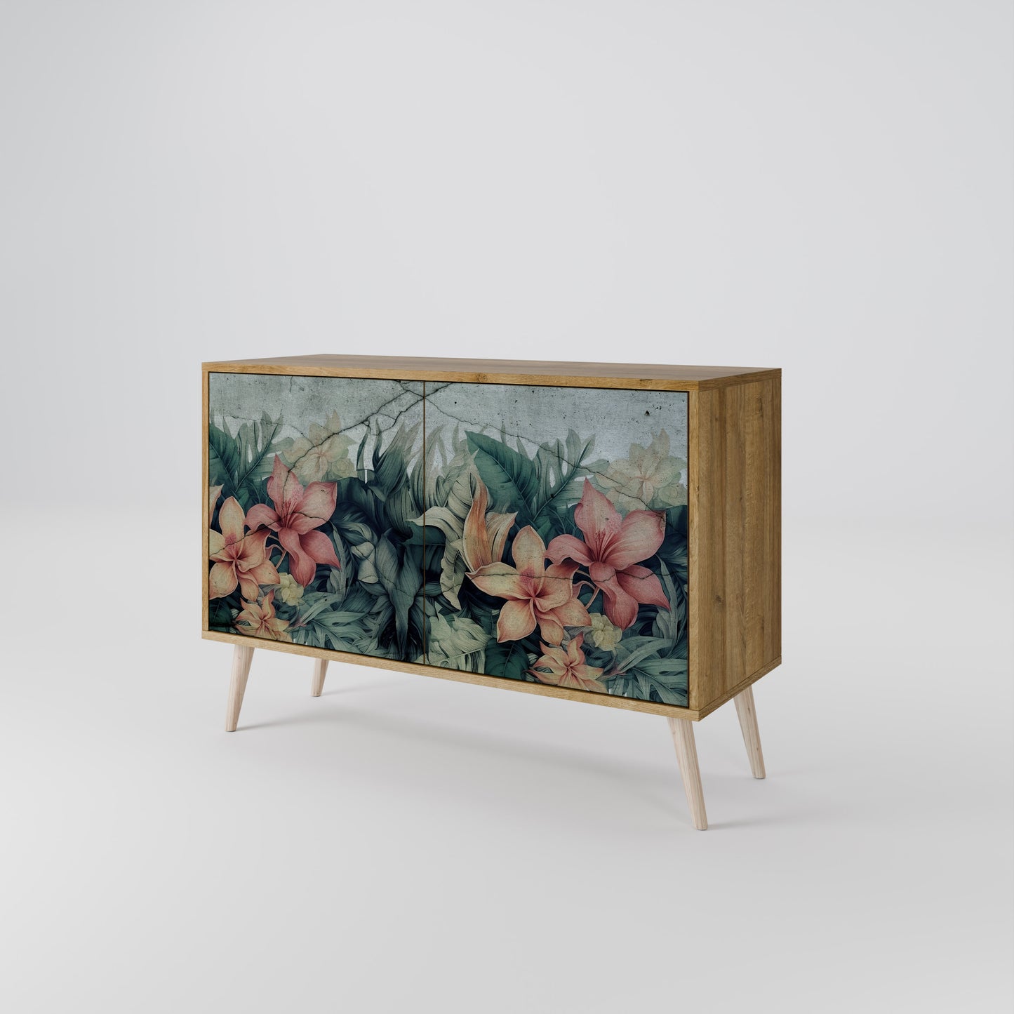 Credenza a 2 ante HEAVENLY BLOOM effetto rovere