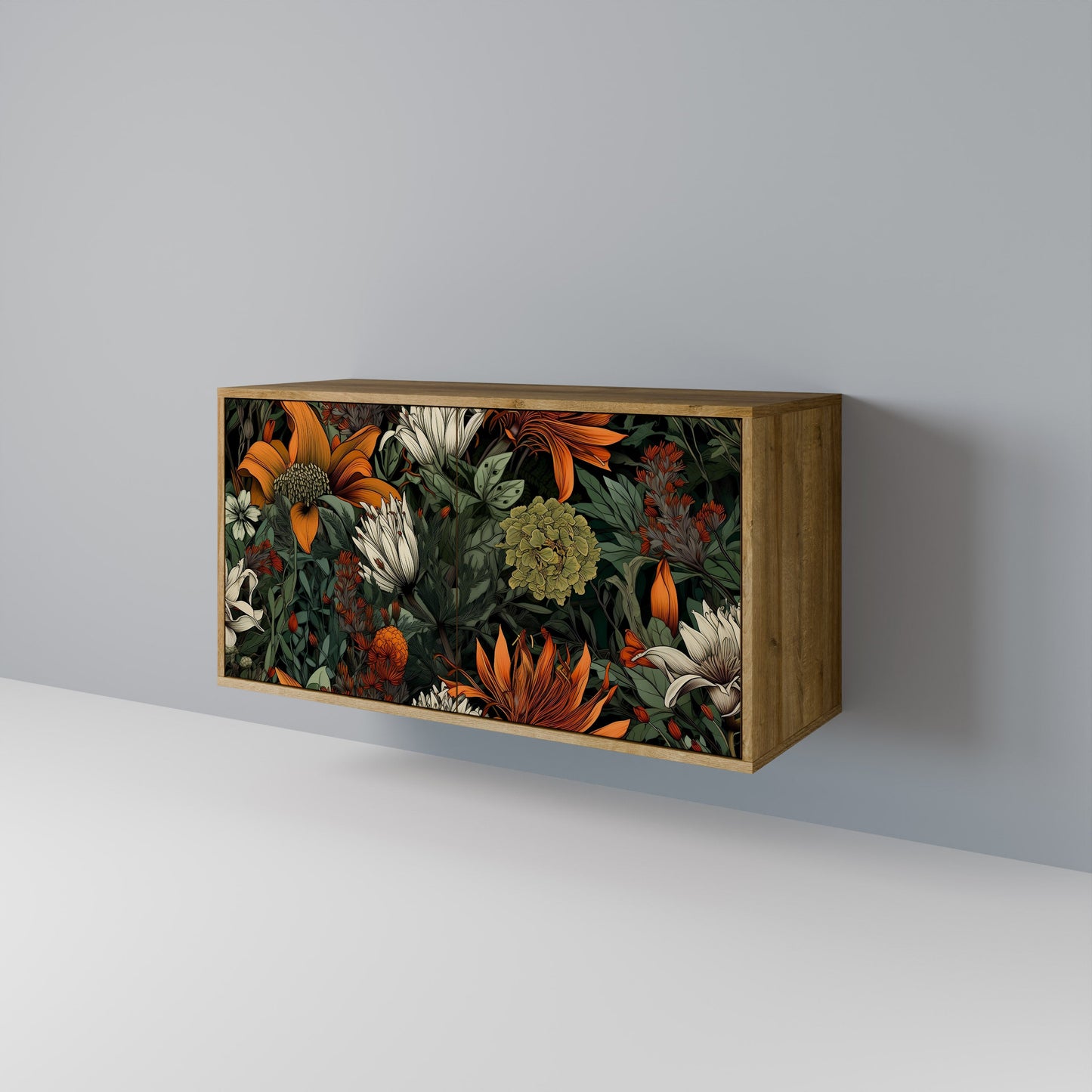 Credenza a 2 ante MIDNIGHT SPROUT in effetto rovere