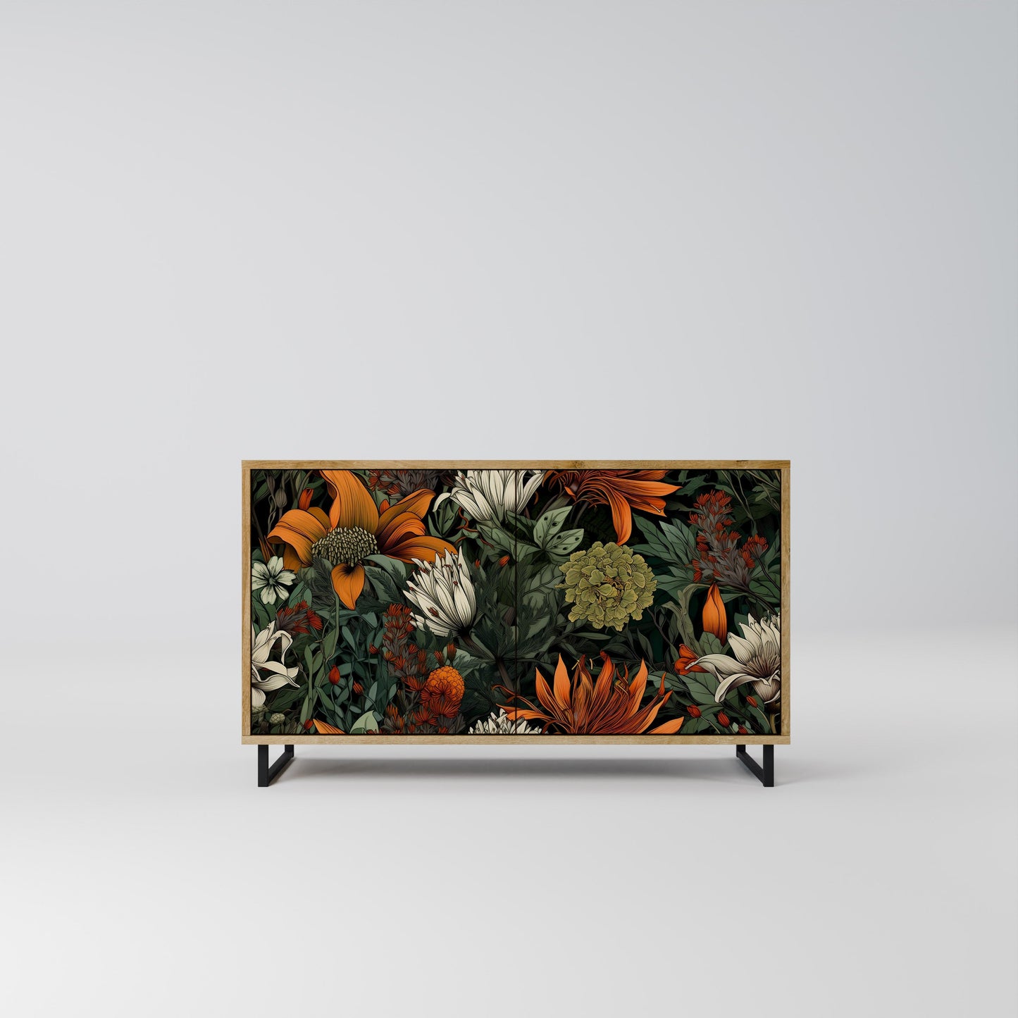 Credenza a 2 ante MIDNIGHT SPROUT in effetto rovere