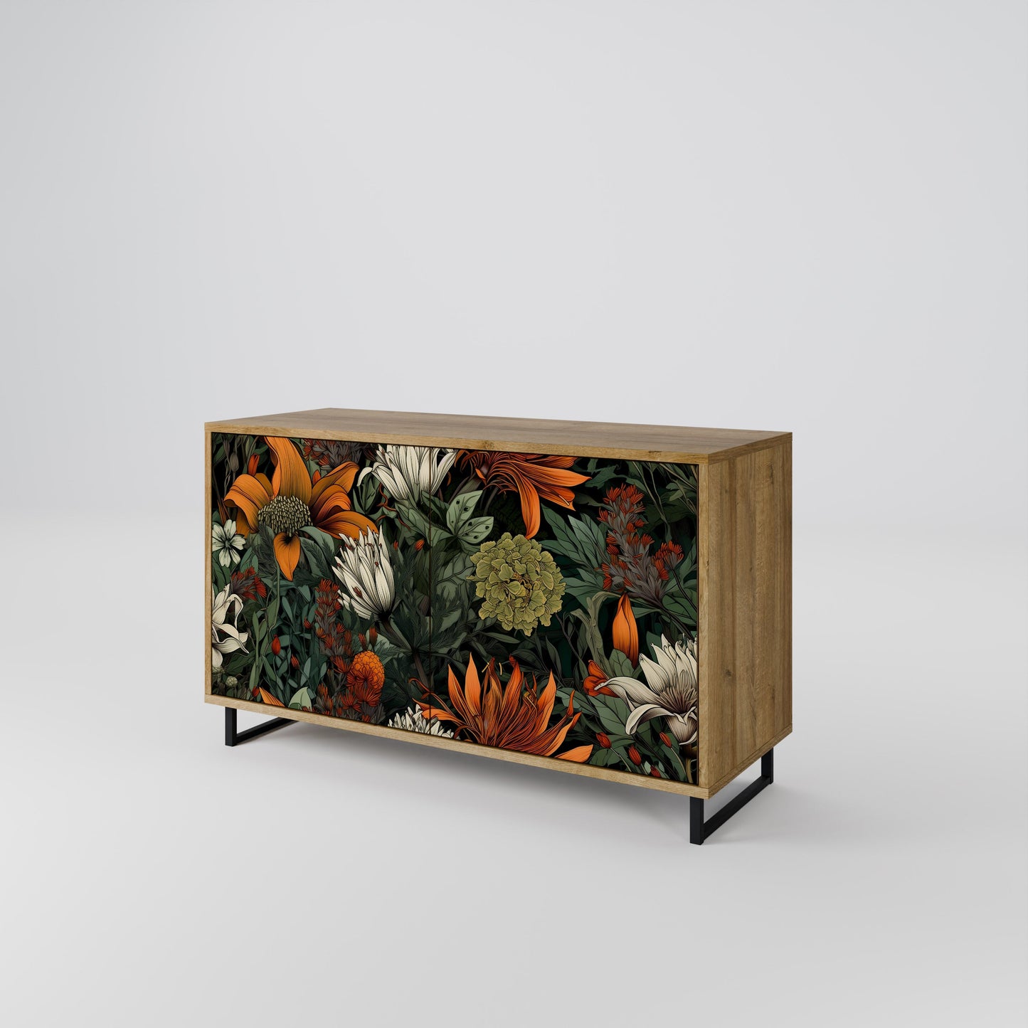 Credenza a 2 ante MIDNIGHT SPROUT in effetto rovere