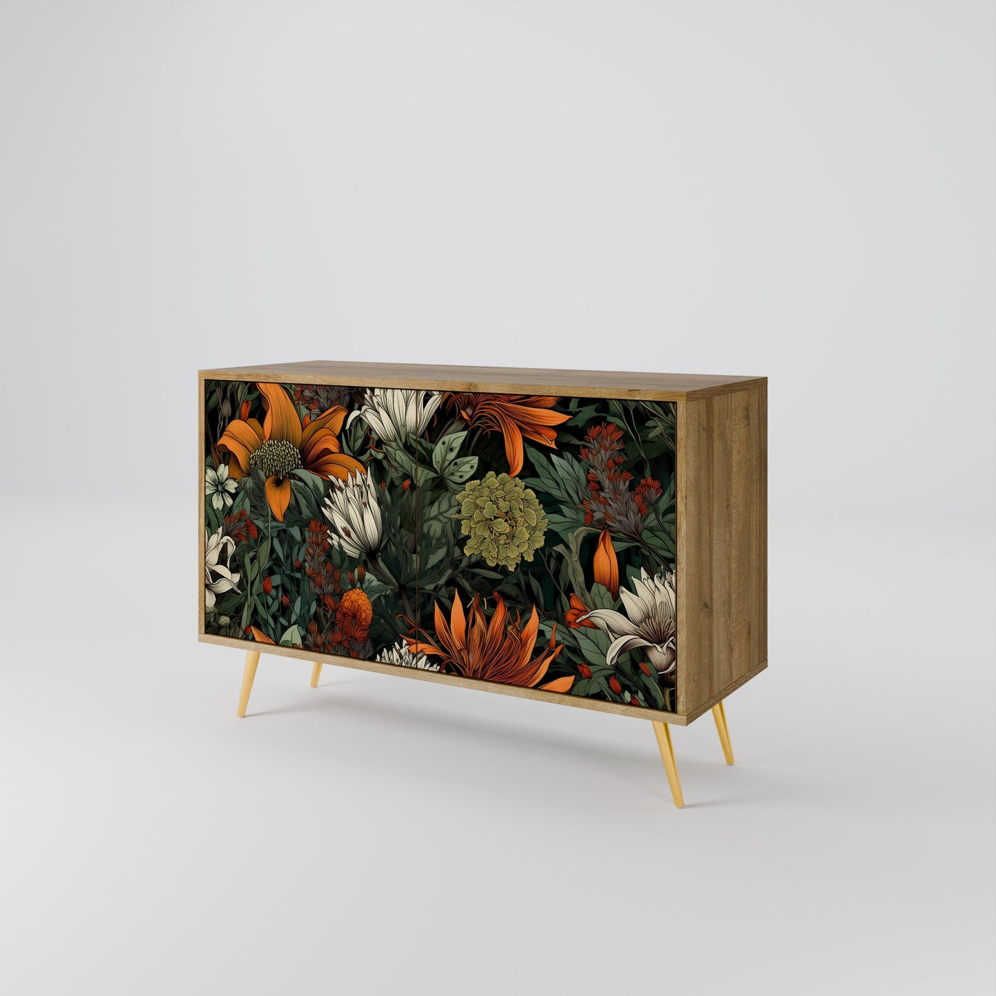 Credenza a 2 ante MIDNIGHT SPROUT in effetto rovere