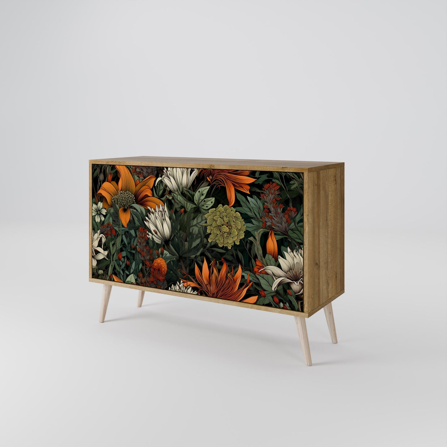 Credenza a 2 ante MIDNIGHT SPROUT in effetto rovere