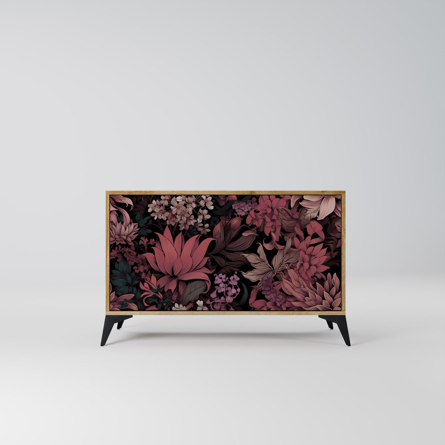 Credenza a 2 ante FLORAL WHISPER in effetto rovere