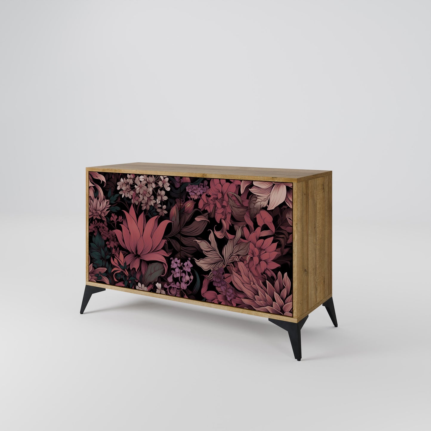 Credenza a 2 ante FLORAL WHISPER in effetto rovere