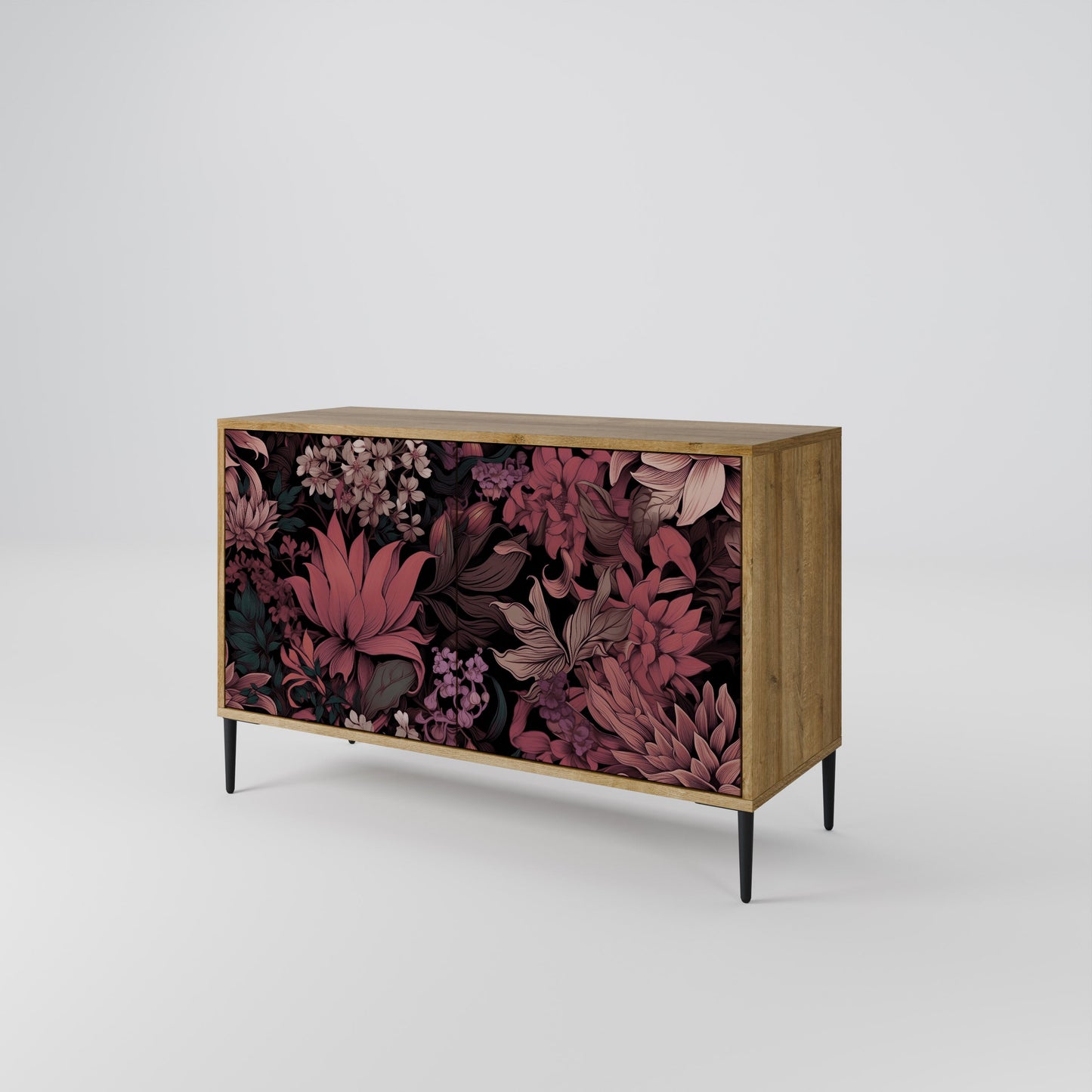 Credenza a 2 ante FLORAL WHISPER in effetto rovere