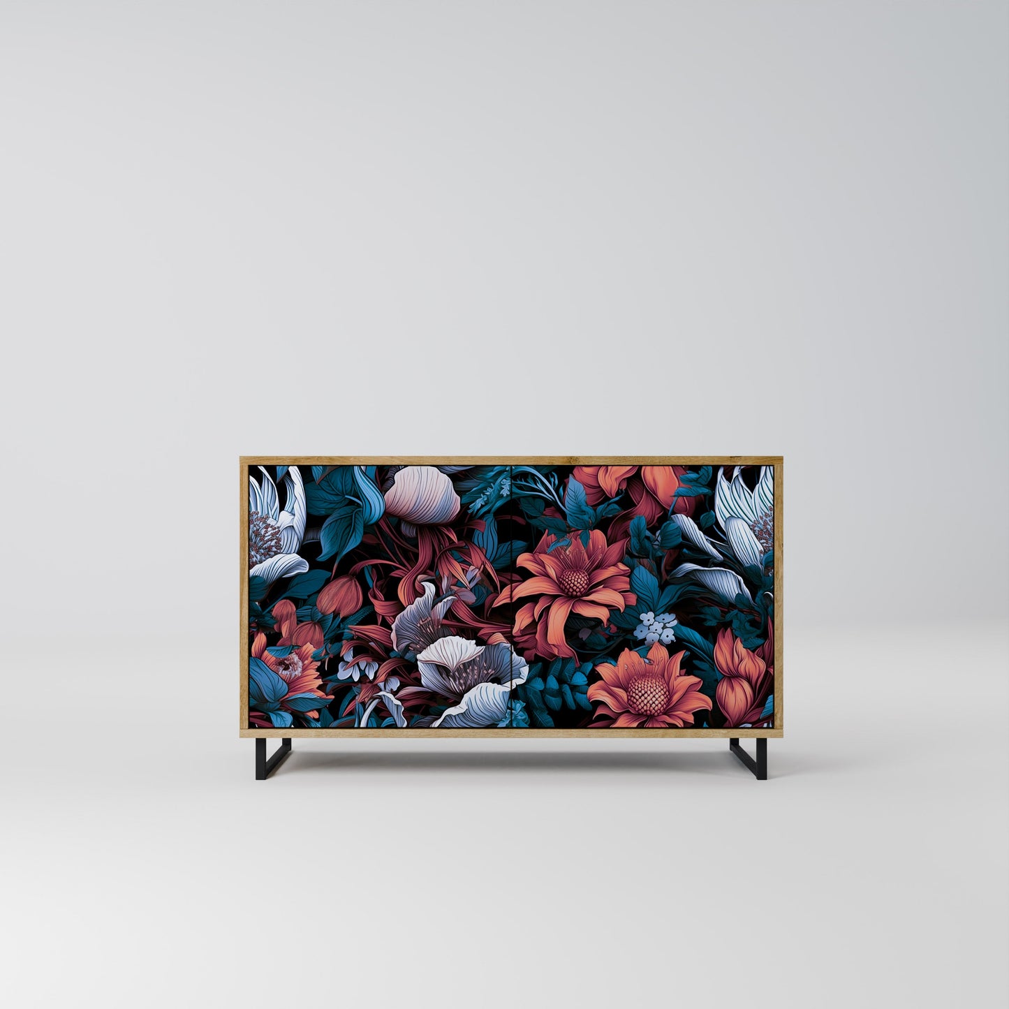 Credenza ETHEREAL BLOSSOMS a 2 ante in effetto rovere