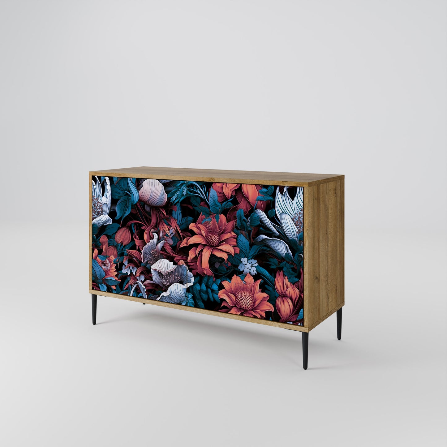 Credenza ETHEREAL BLOSSOMS a 2 ante in effetto rovere