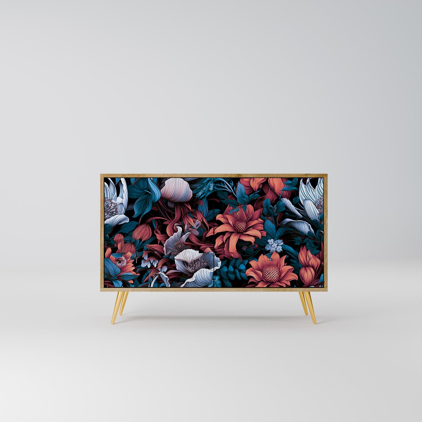Credenza ETHEREAL BLOSSOMS a 2 ante in effetto rovere