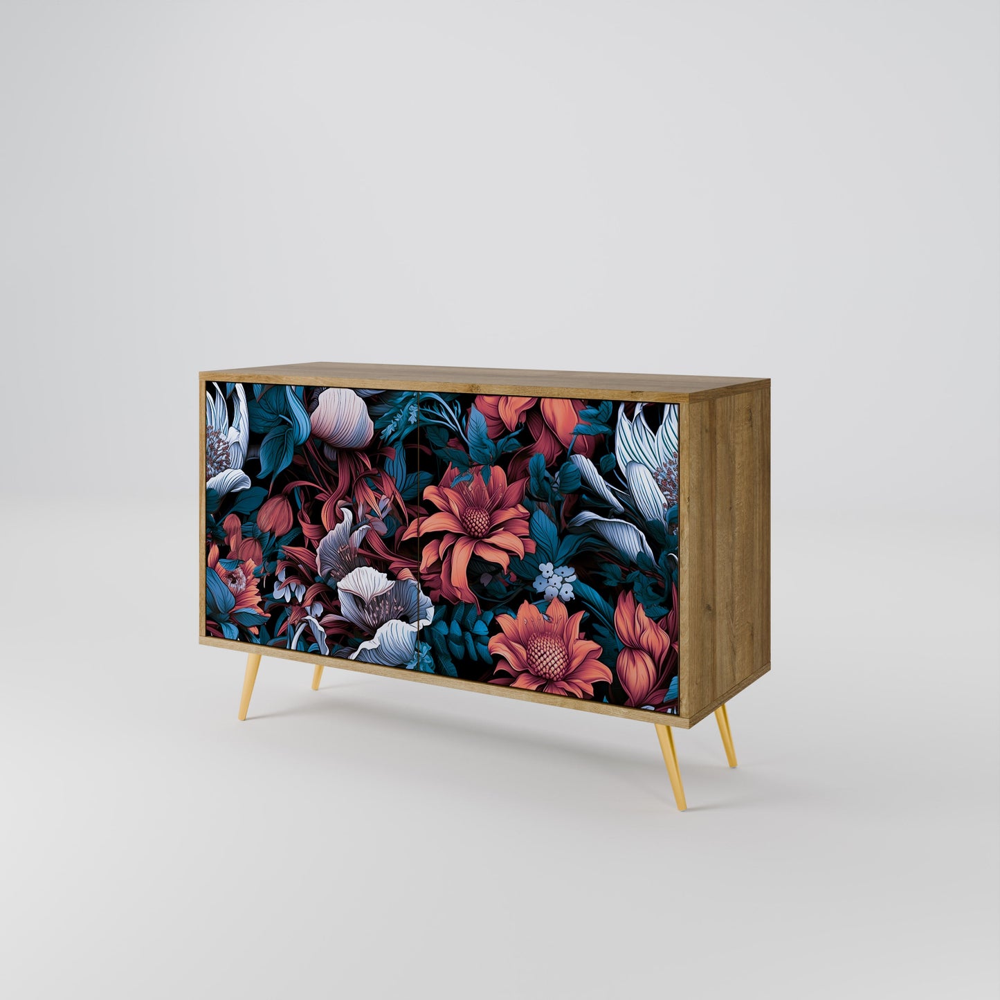 Credenza ETHEREAL BLOSSOMS a 2 ante in effetto rovere