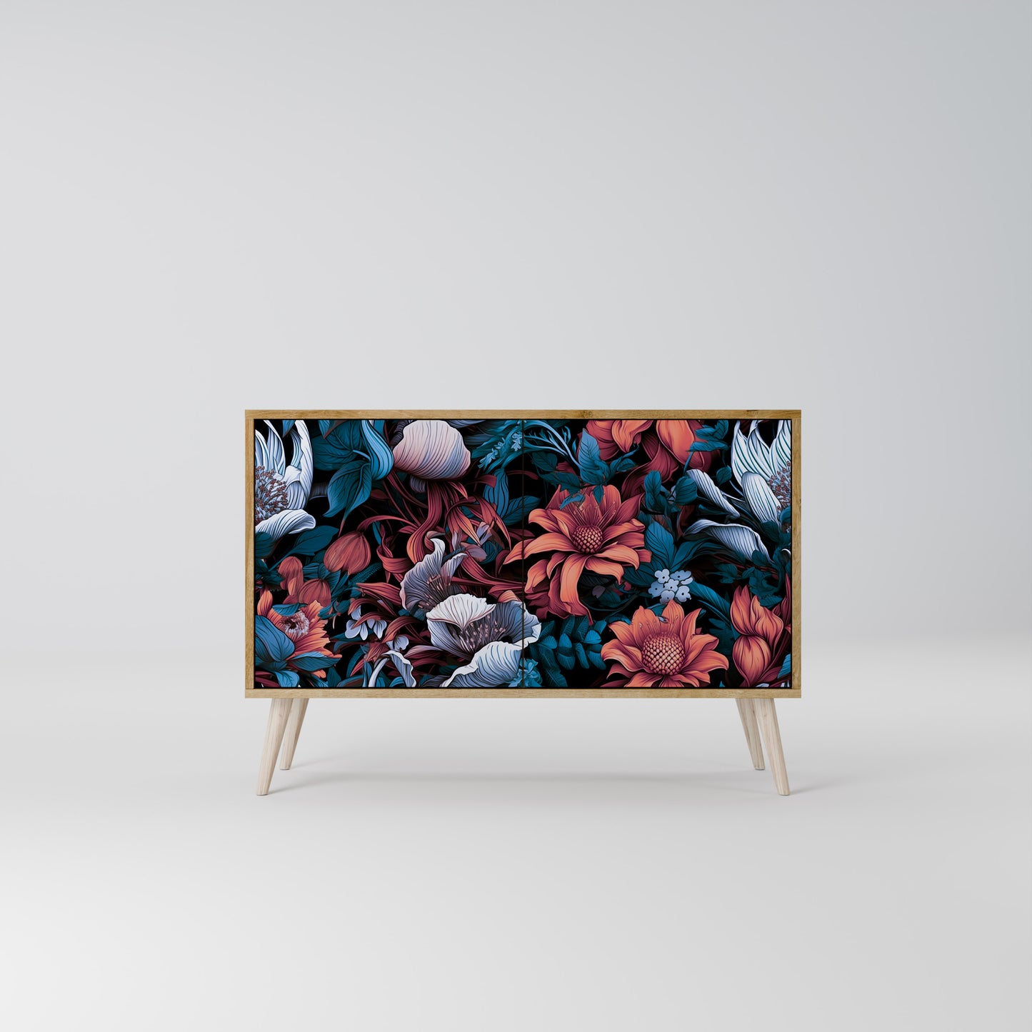 Credenza ETHEREAL BLOSSOMS a 2 ante in effetto rovere