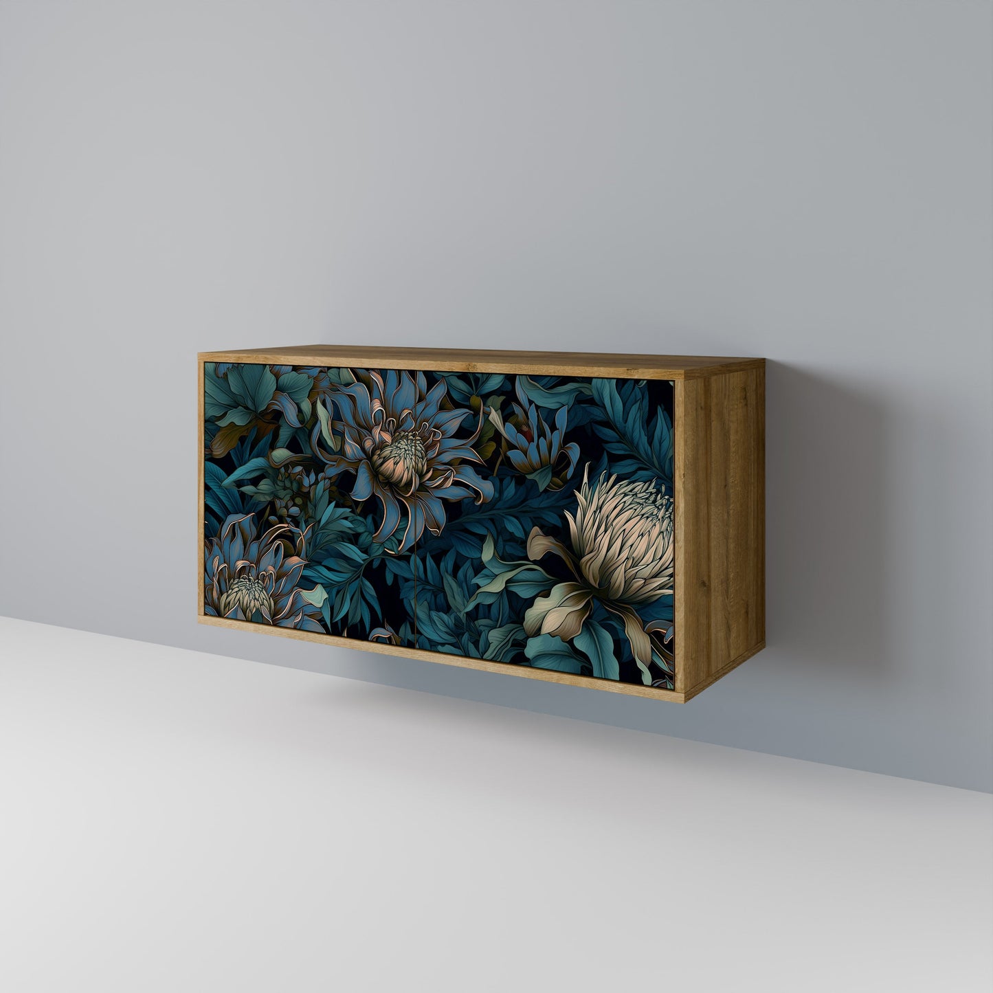 Credenza a 2 ante TWILIGHT BLOOM in effetto rovere