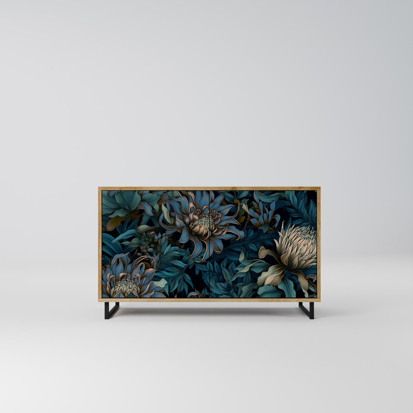 Credenza a 2 ante TWILIGHT BLOOM in effetto rovere