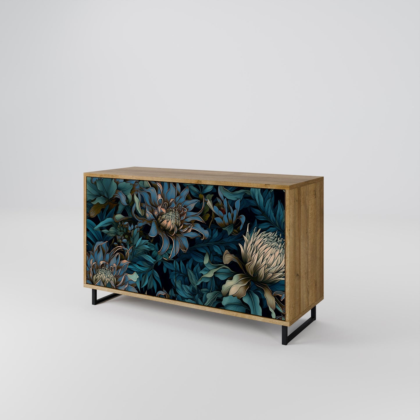 Credenza a 2 ante TWILIGHT BLOOM in effetto rovere