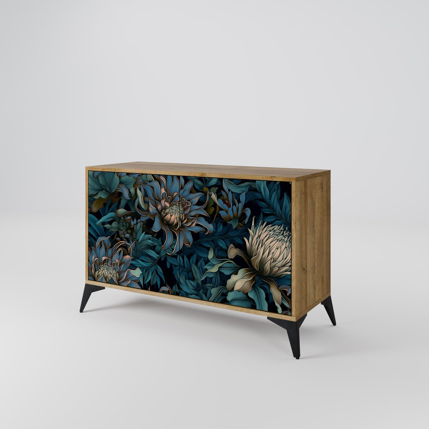 Credenza a 2 ante TWILIGHT BLOOM in effetto rovere