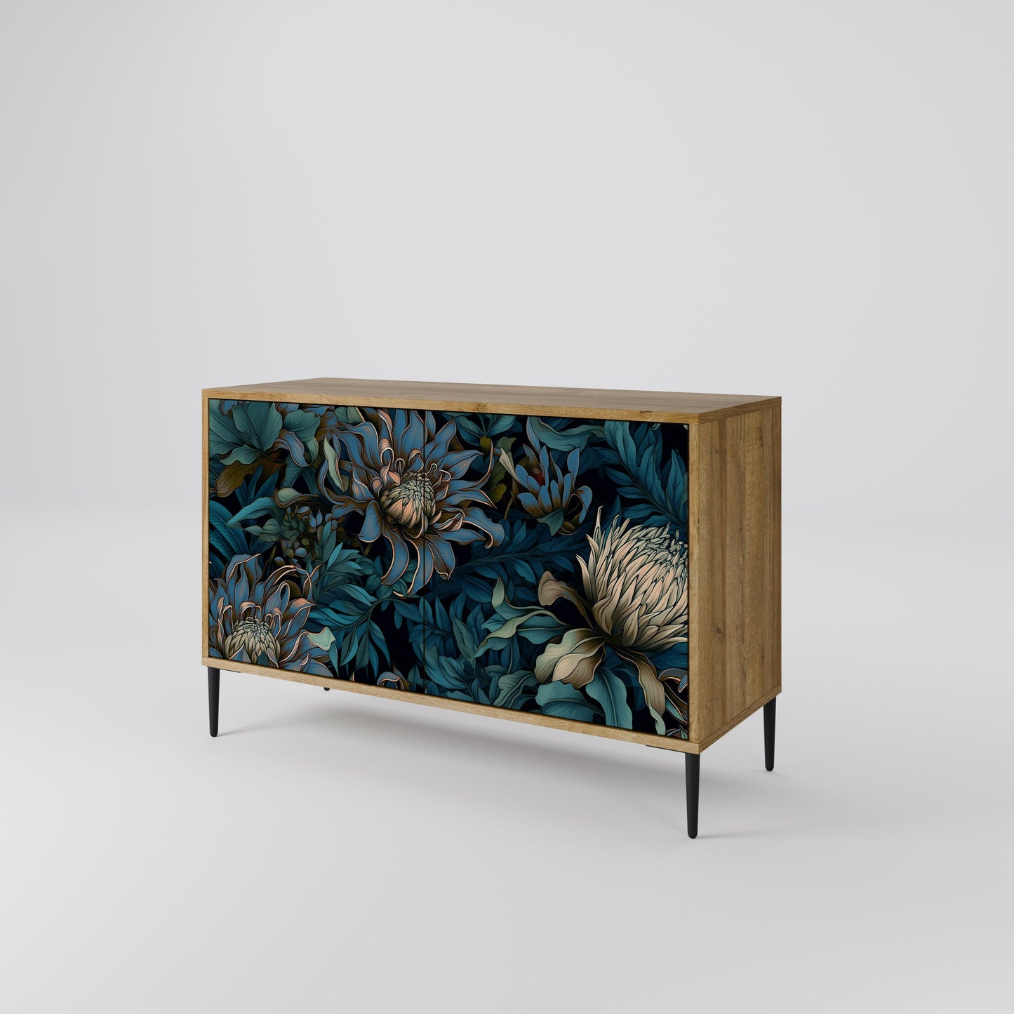Credenza a 2 ante TWILIGHT BLOOM in effetto rovere