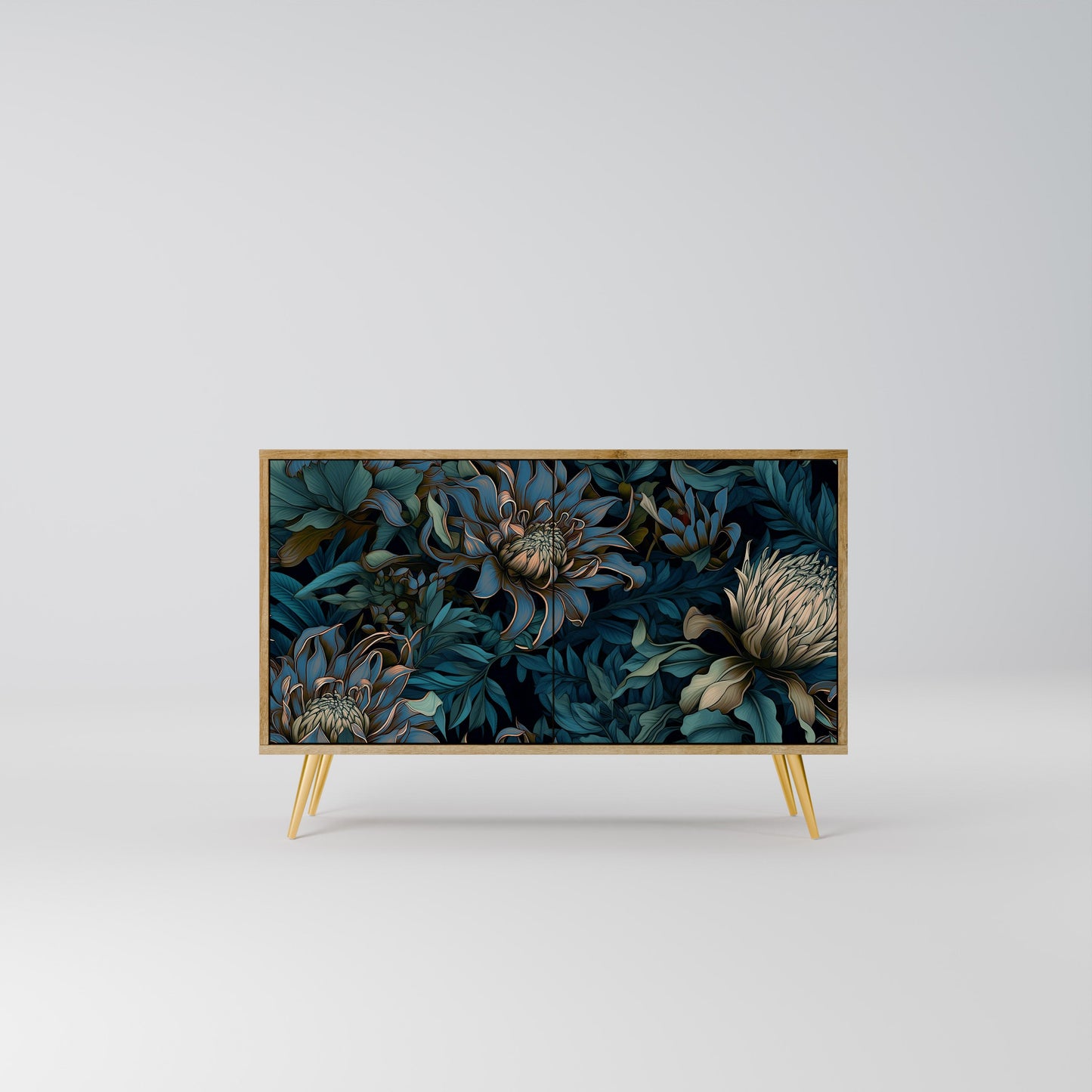 Credenza a 2 ante TWILIGHT BLOOM in effetto rovere