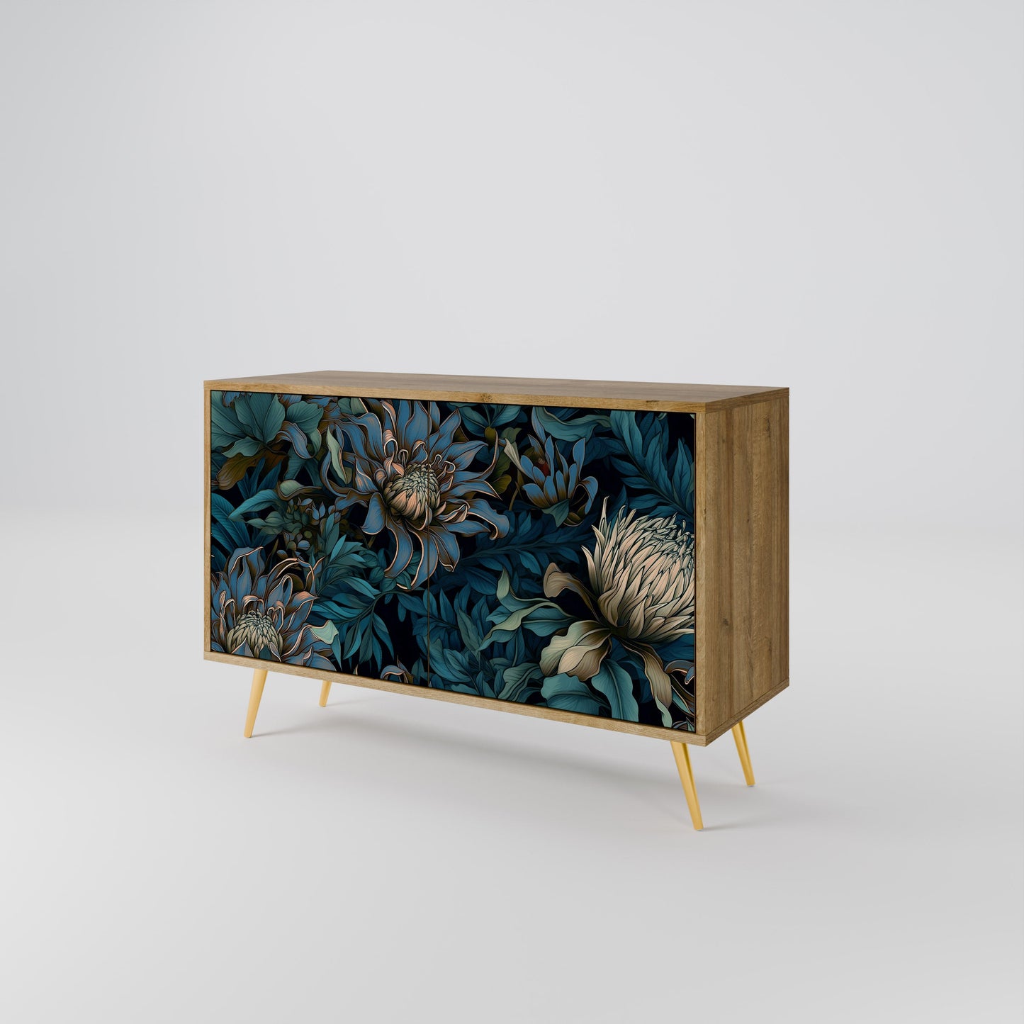 Credenza a 2 ante TWILIGHT BLOOM in effetto rovere