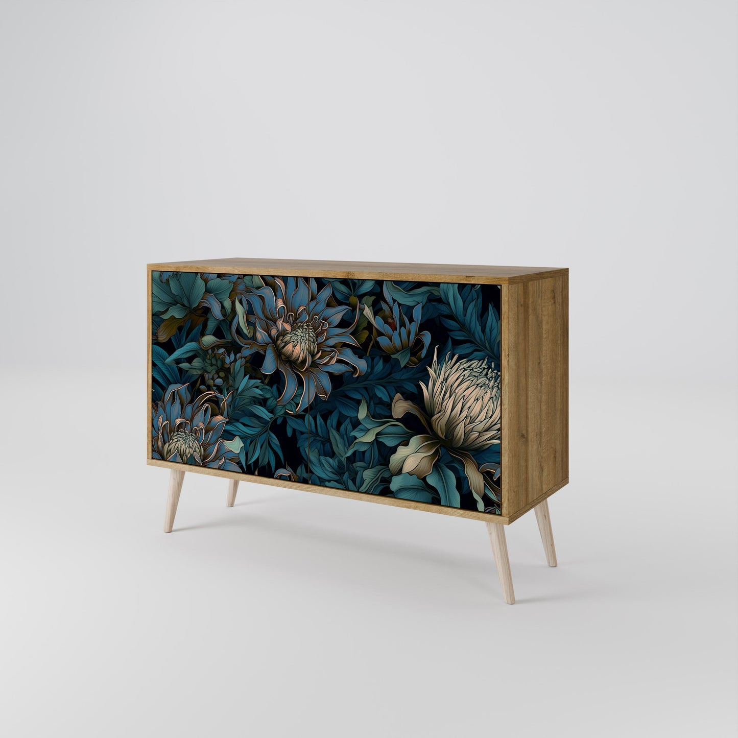Credenza a 2 ante TWILIGHT BLOOM in effetto rovere