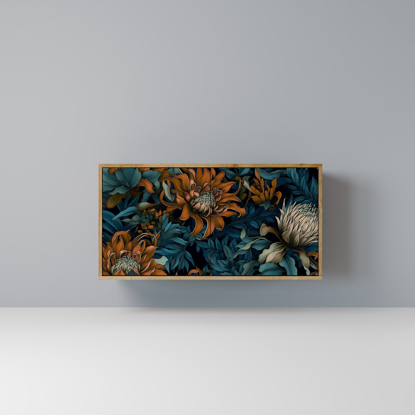 Credenza MORNING BLOOM a 2 ante effetto rovere