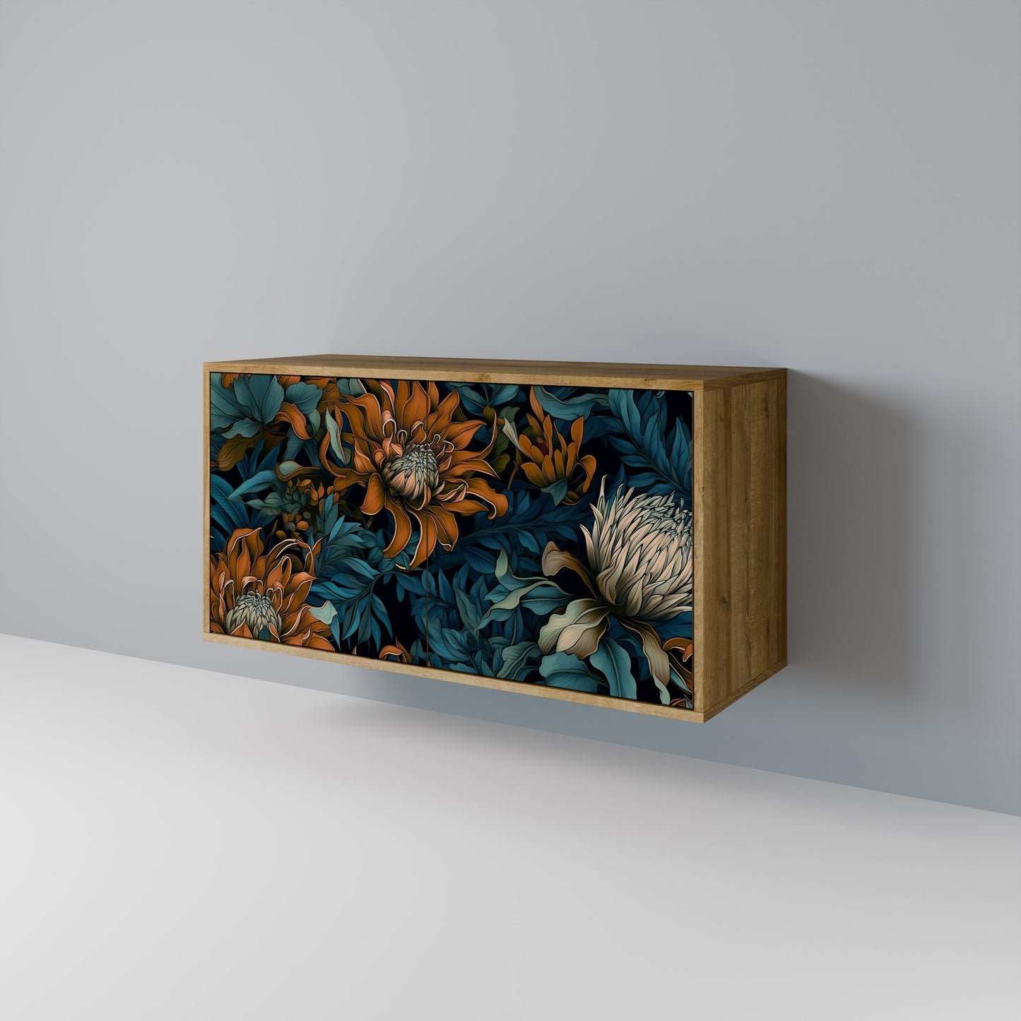 Credenza MORNING BLOOM a 2 ante effetto rovere
