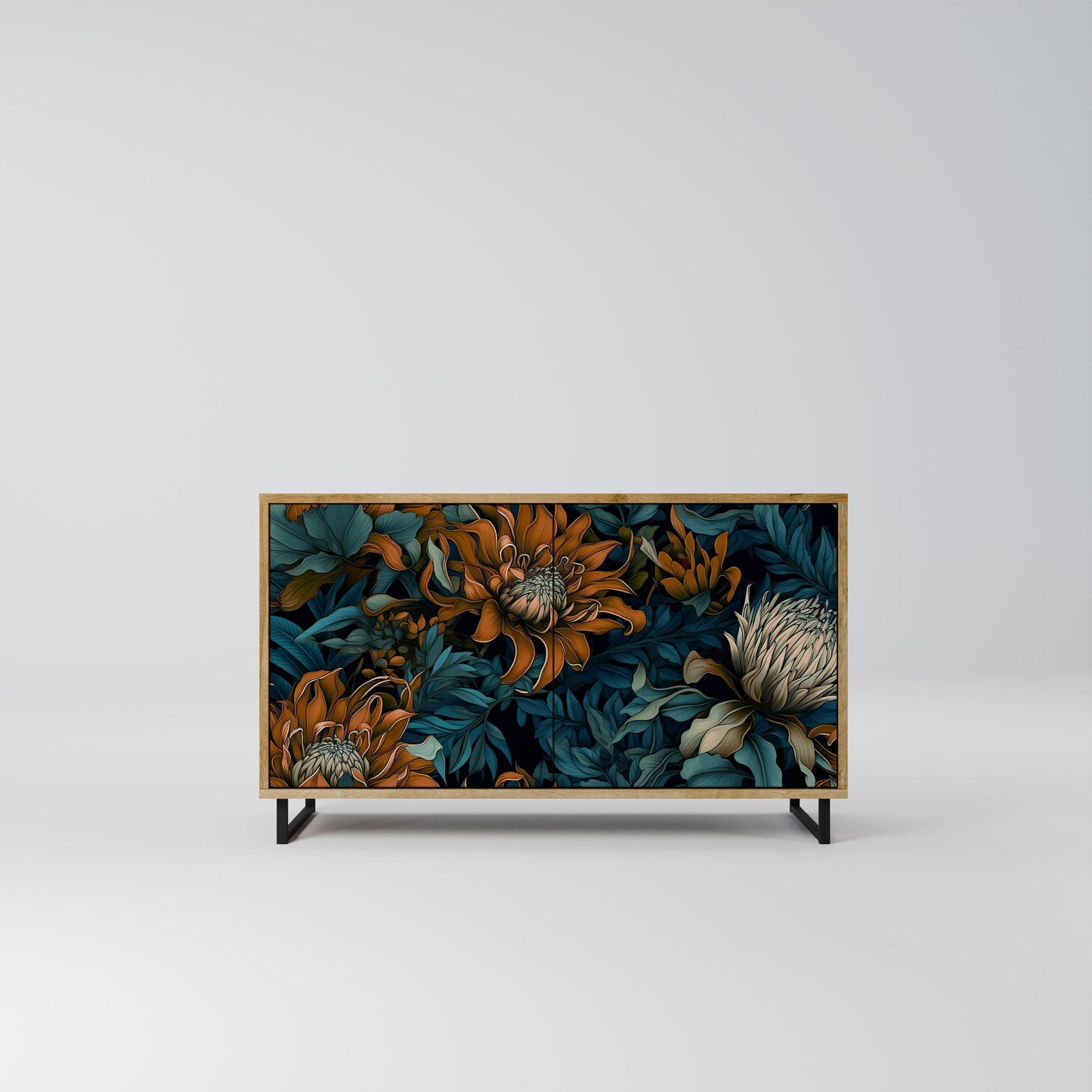 Credenza MORNING BLOOM a 2 ante effetto rovere