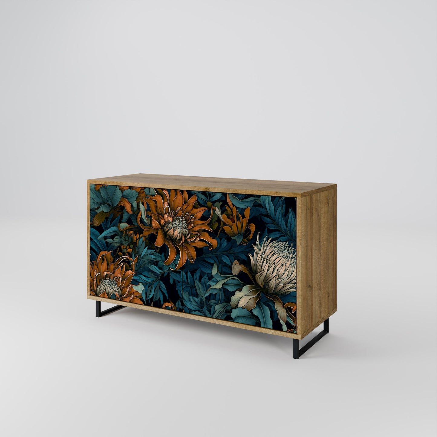 Credenza MORNING BLOOM a 2 ante effetto rovere