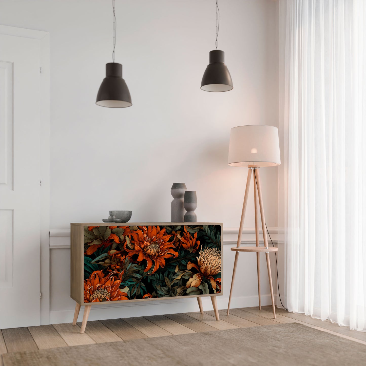 Credenza a 2 ante DAWN BLOOM in effetto rovere