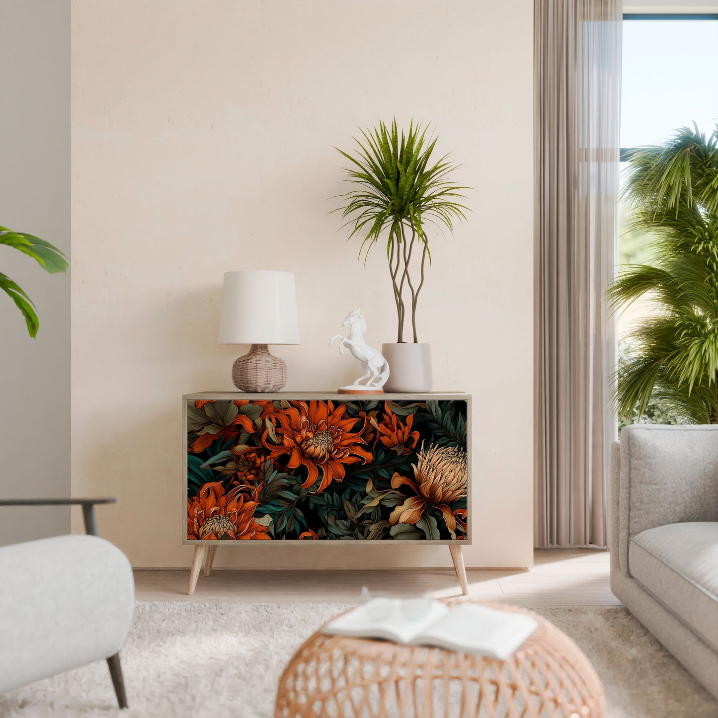 Credenza a 2 ante DAWN BLOOM in effetto rovere