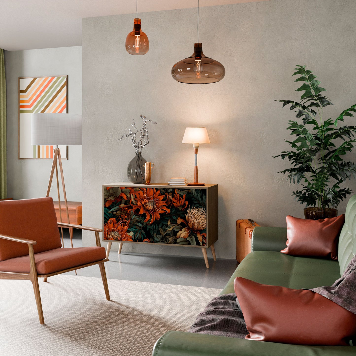 Credenza a 2 ante DAWN BLOOM in effetto rovere