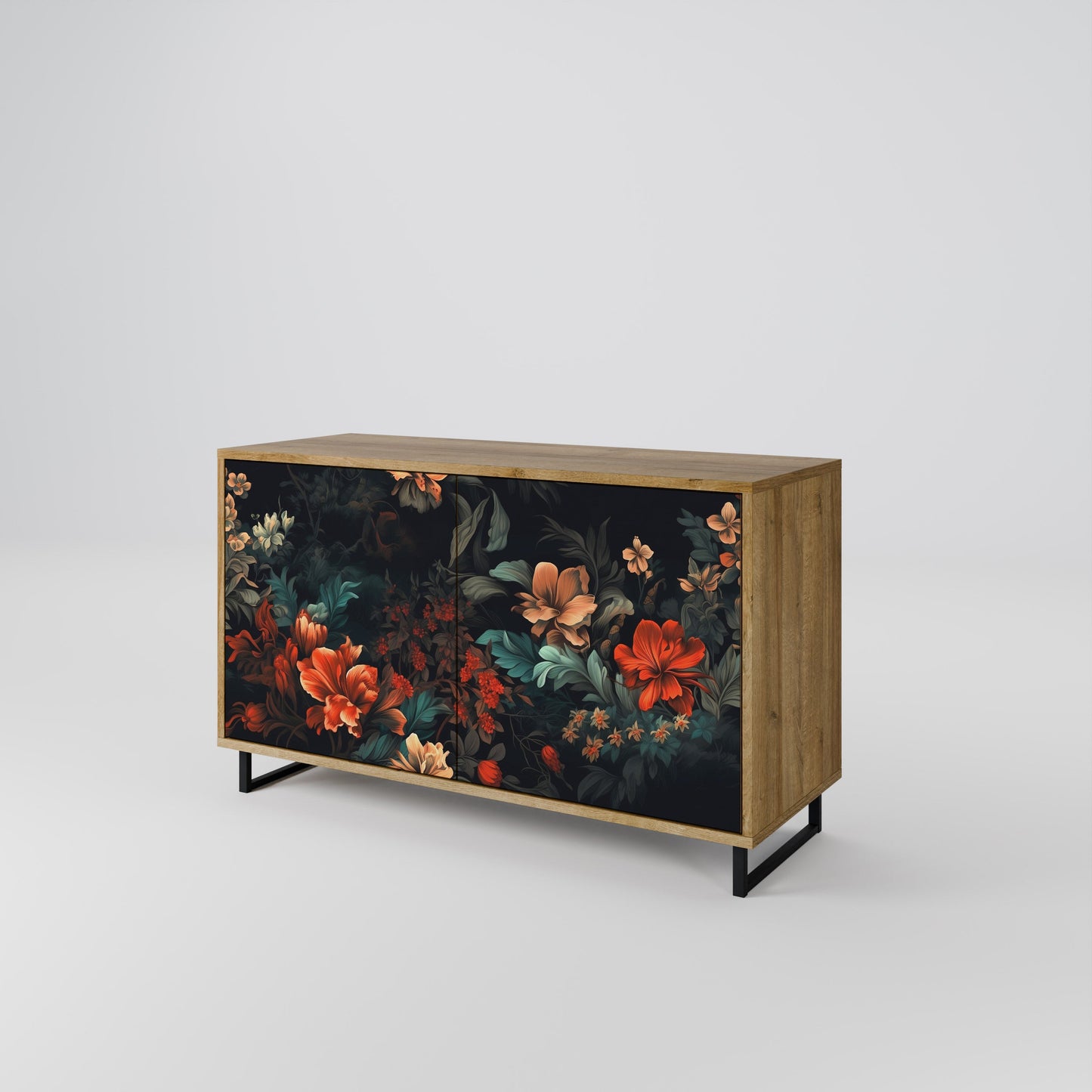 Credenza IMAGINARY BLOSSOM a 2 ante in effetto rovere