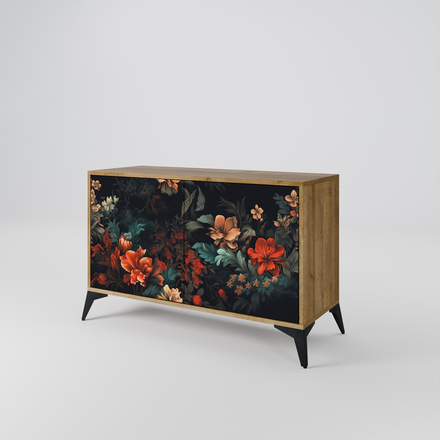 Credenza IMAGINARY BLOSSOM a 2 ante in effetto rovere