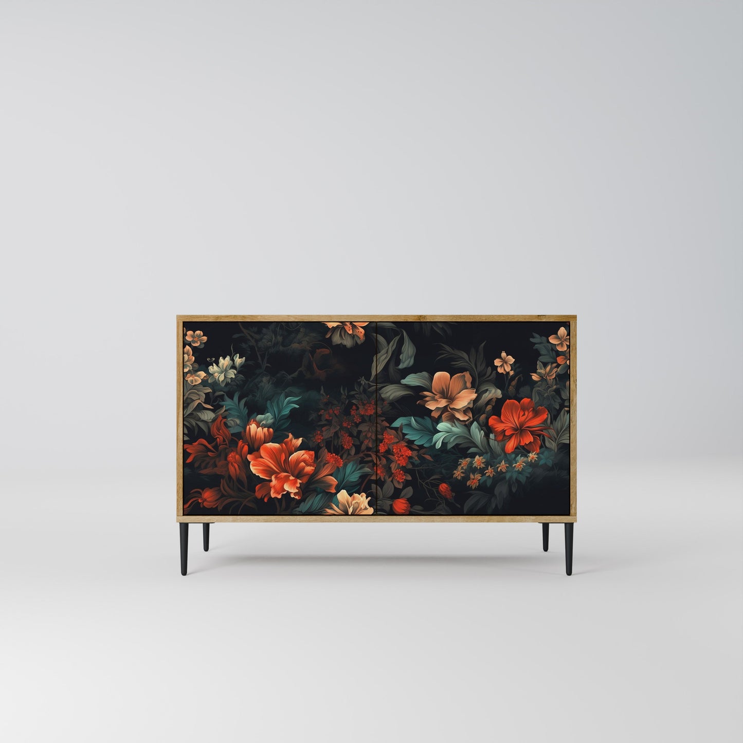 Credenza IMAGINARY BLOSSOM a 2 ante in effetto rovere