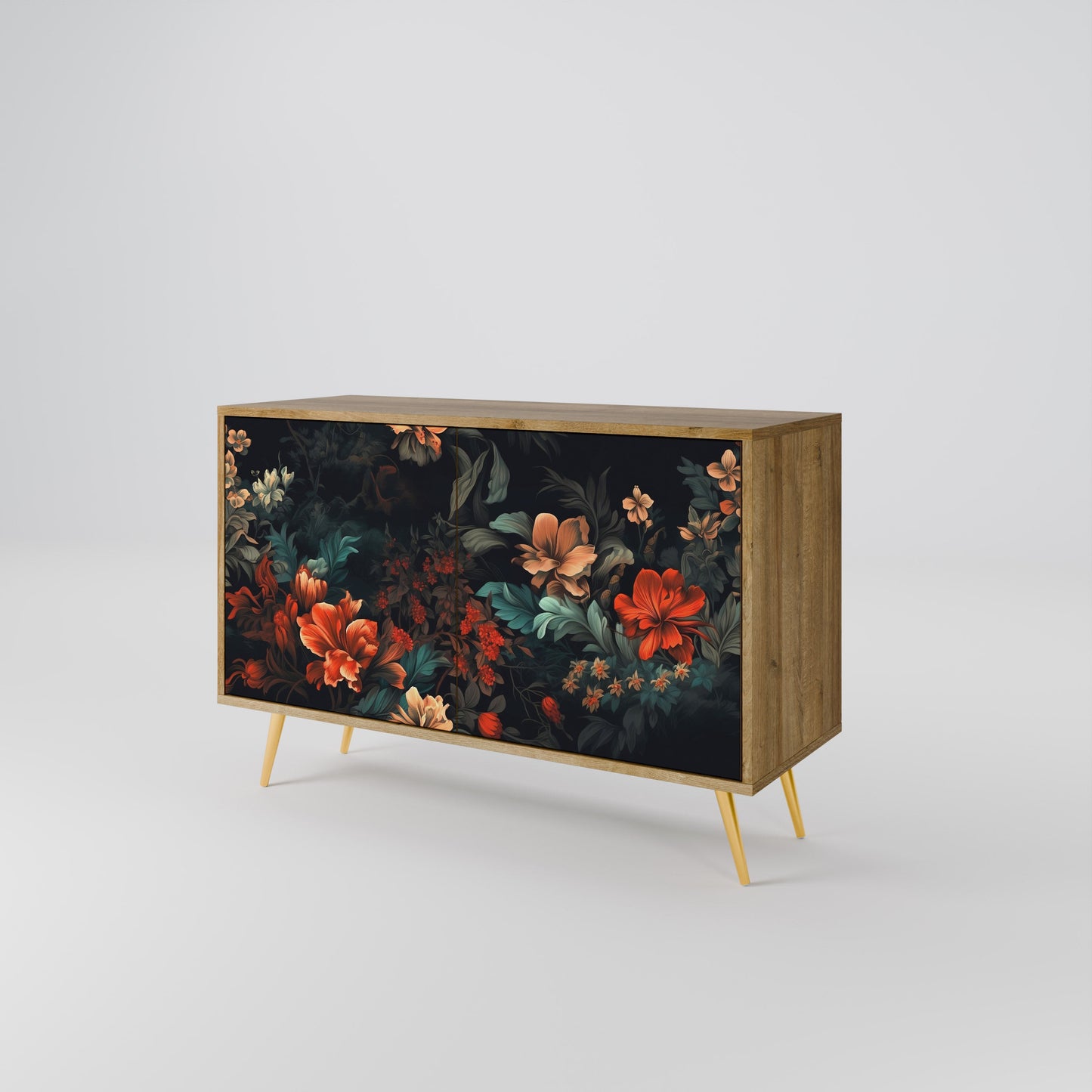 Credenza IMAGINARY BLOSSOM a 2 ante in effetto rovere