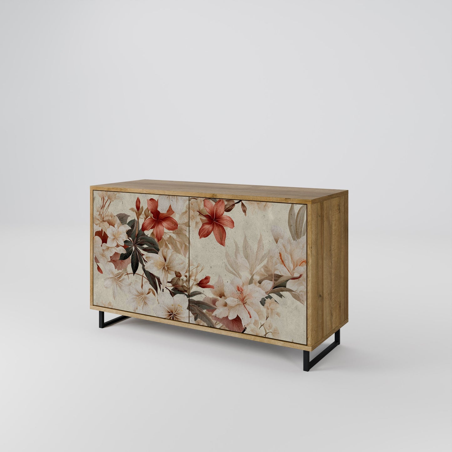 Credenza a 2 ante PETAL HARMONY in effetto rovere