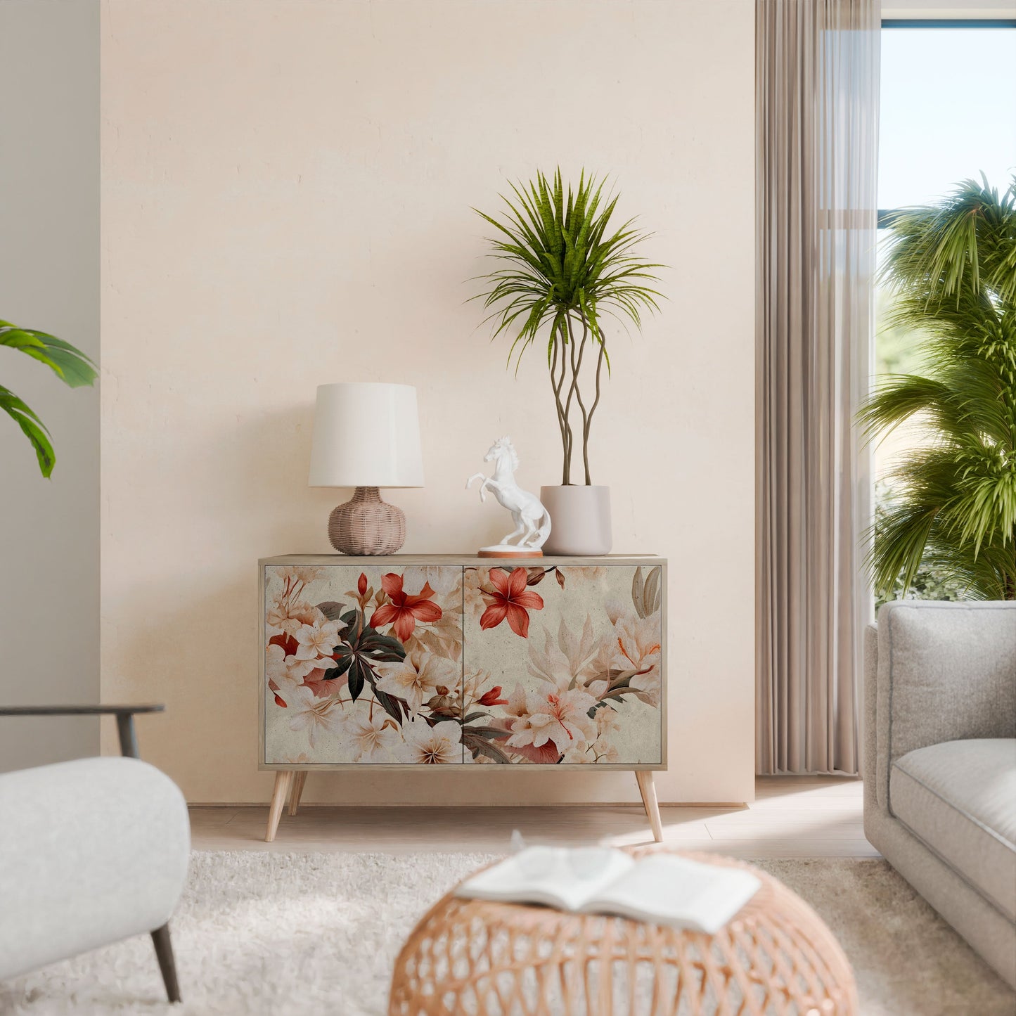 Credenza a 2 ante PETAL HARMONY in effetto rovere