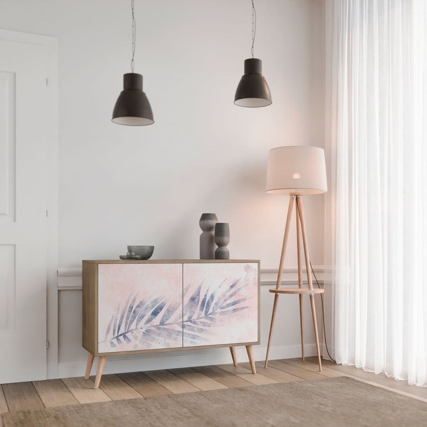 Credenza TIMELESS FLOAT a 2 ante effetto rovere