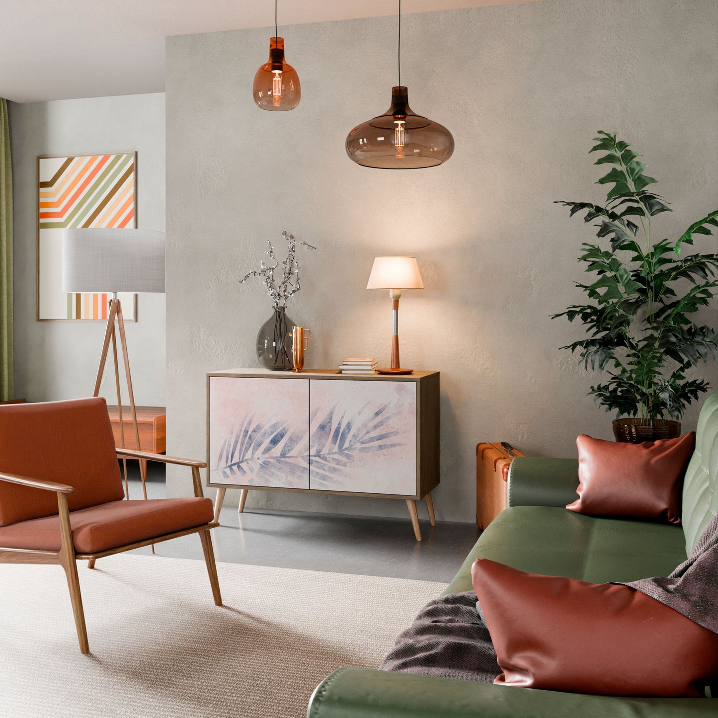 Credenza TIMELESS FLOAT a 2 ante effetto rovere